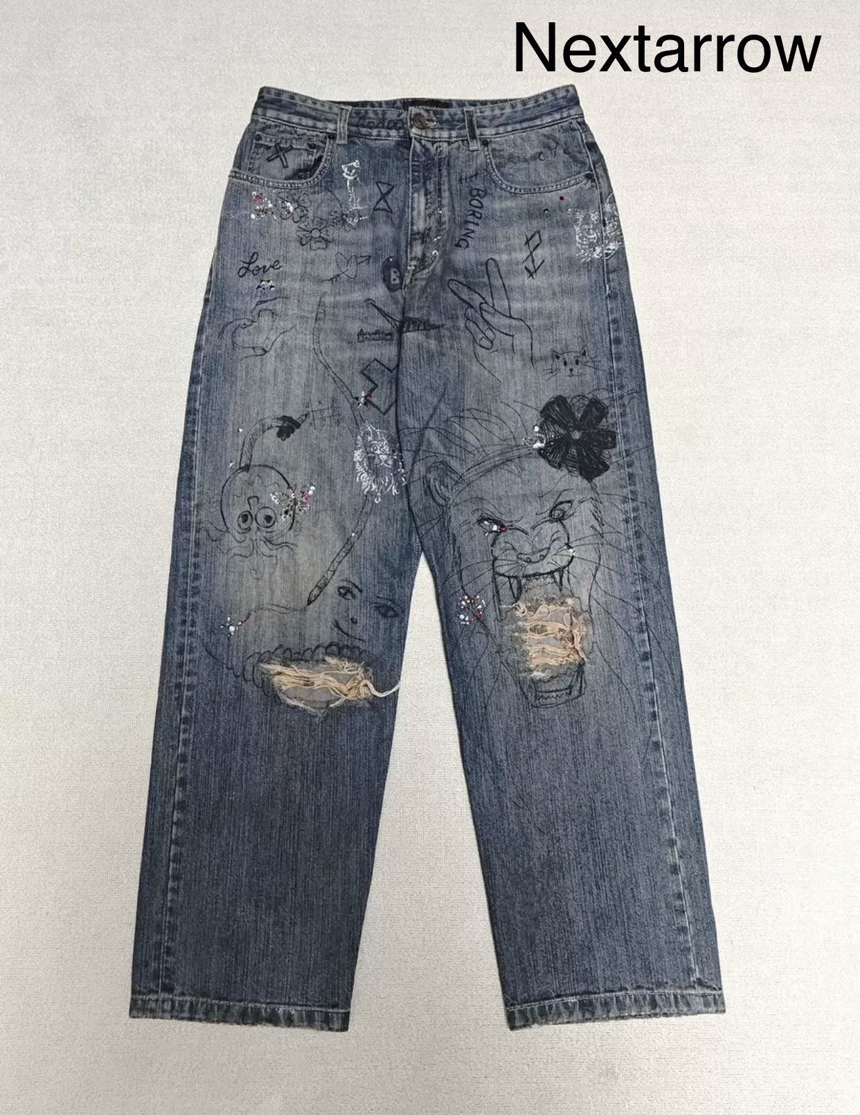 Balenciaga Graffiti Baggy Jeans | Grailed