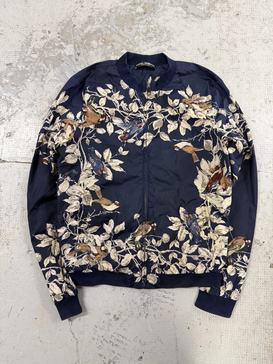 Dolce & Gabbana SS2016 Dolce & Gabbana Navy Floral Light Nylon Windbreaker Jacket Size US S / EU 44-46 / 1 - 1 Thumbnail