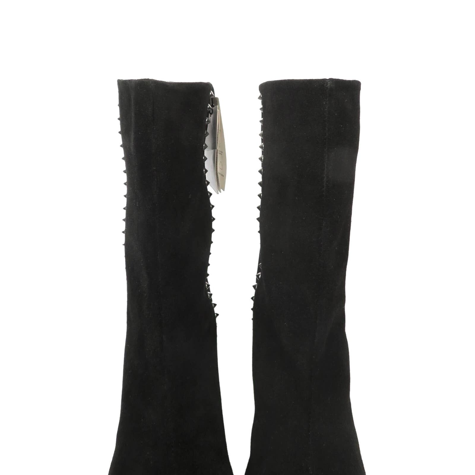 Zara ZARA New Black Split Suede Studded Heeled Ankle Boots Size US 9 / IT 39 - 7 Thumbnail