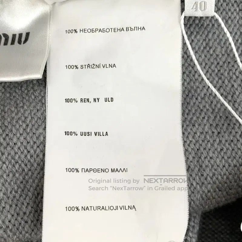 Miu Miu Miu Miu Gray Cardigan with Diamond Pattern . Size M / US 6-8 / IT 42-44 - 8 Thumbnail