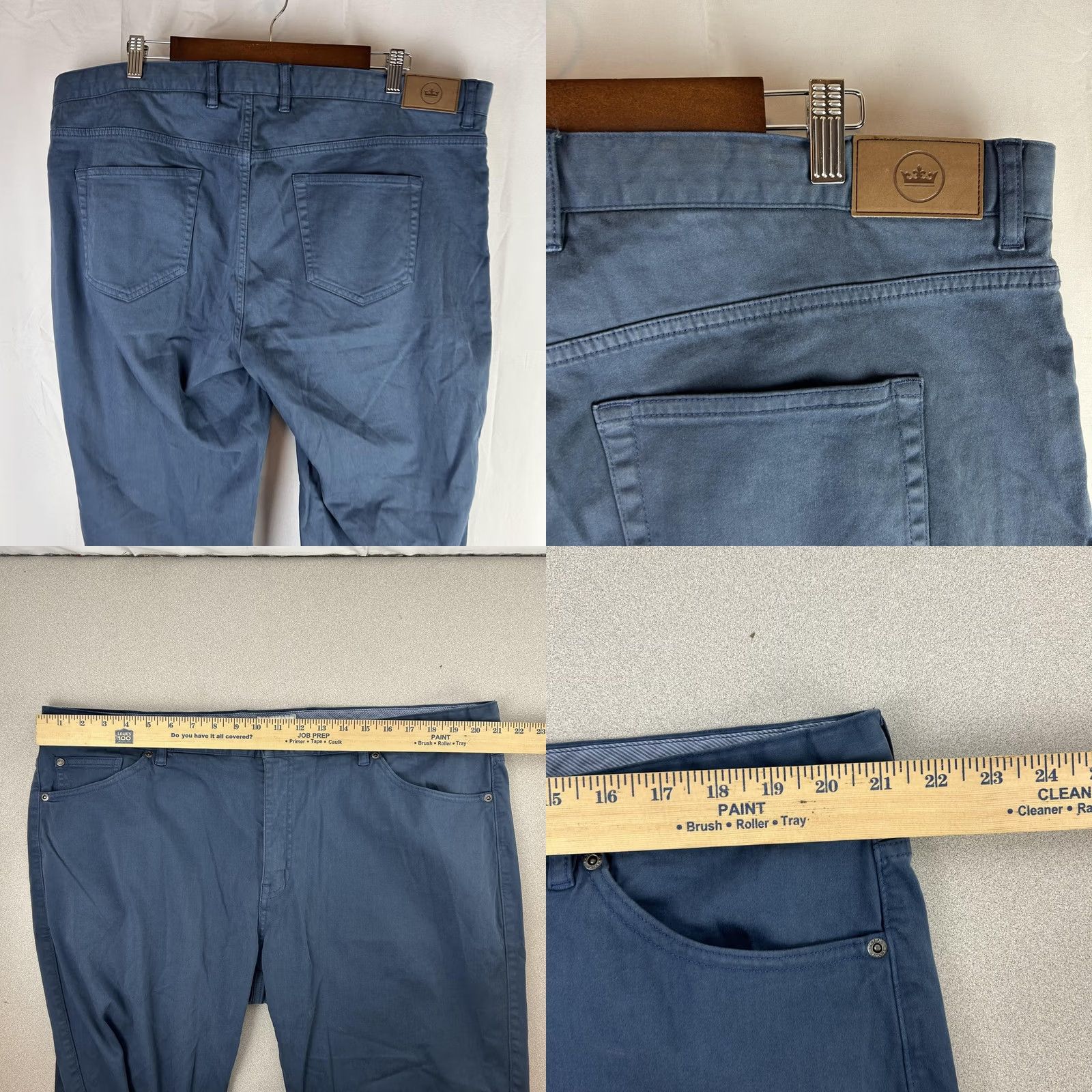 Peter Millar Peter Millar Pants Mens 42x33 Blue Stretch Chino 5 Pocket Straight Twill Casual Size US 42 / EU 58 - 8 Thumbnail
