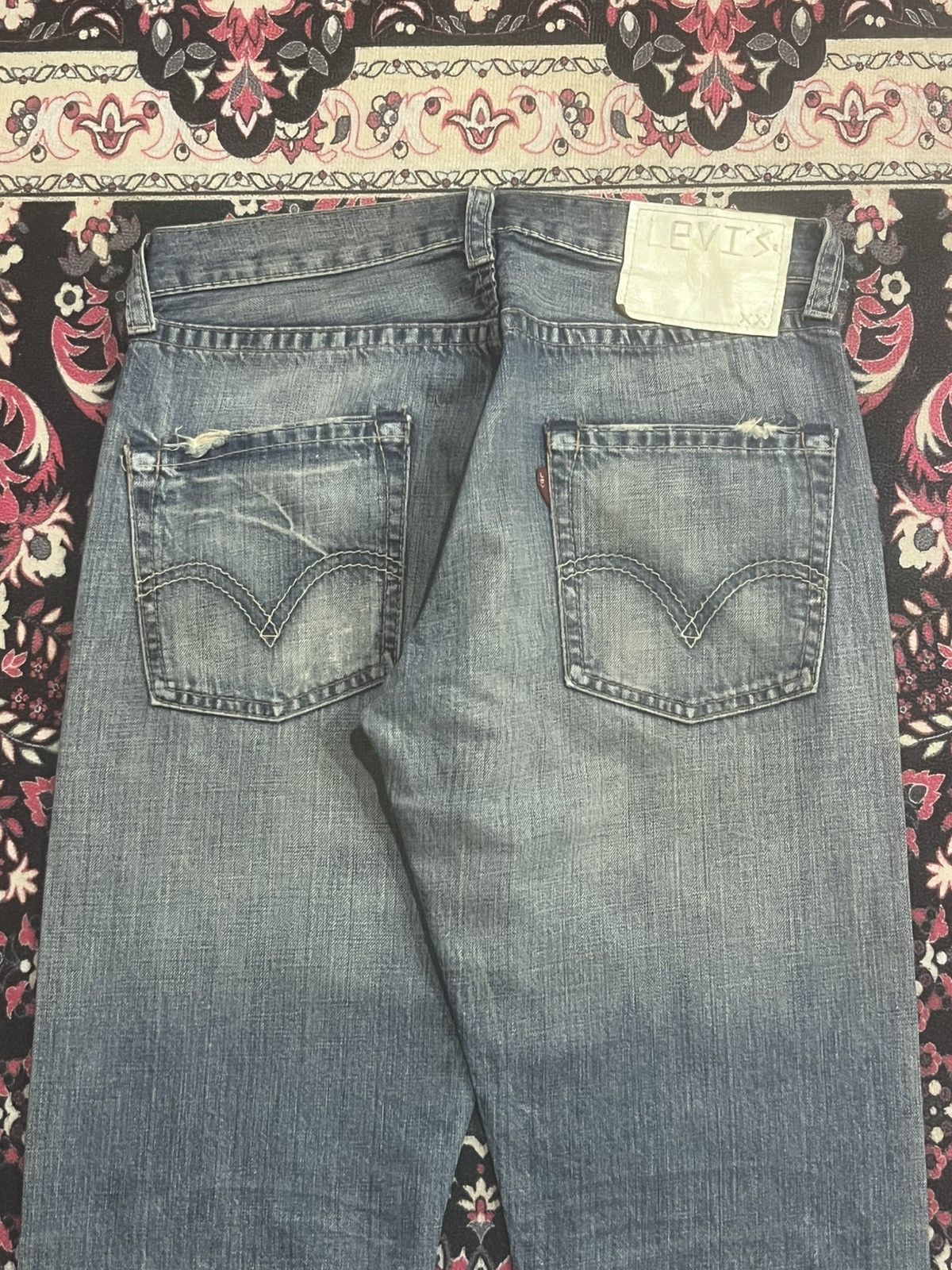 Levi's Y2K Levi’s 507 Blue Faded Washed Distressed Patches Jeans Size US 29 - 7 Thumbnail