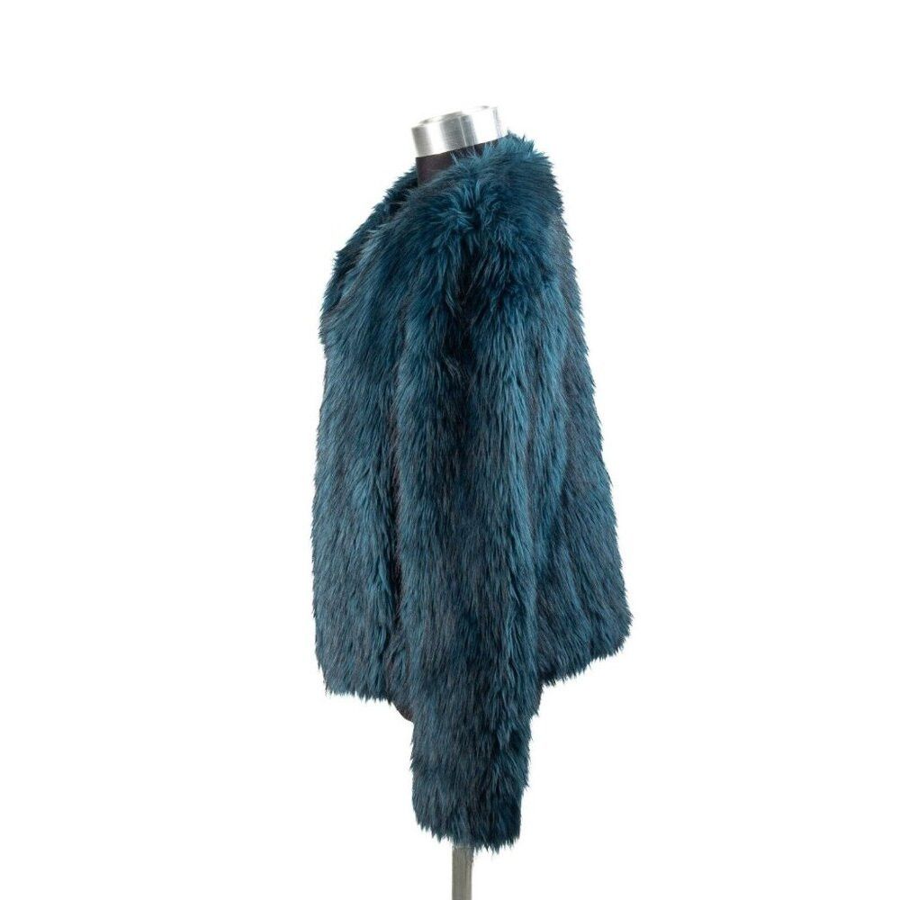 Other MODA International Faux Fur Jacket Rare Blue Pockets Size L Size M / US 6-8 / IT 42-44 - 5 Thumbnail