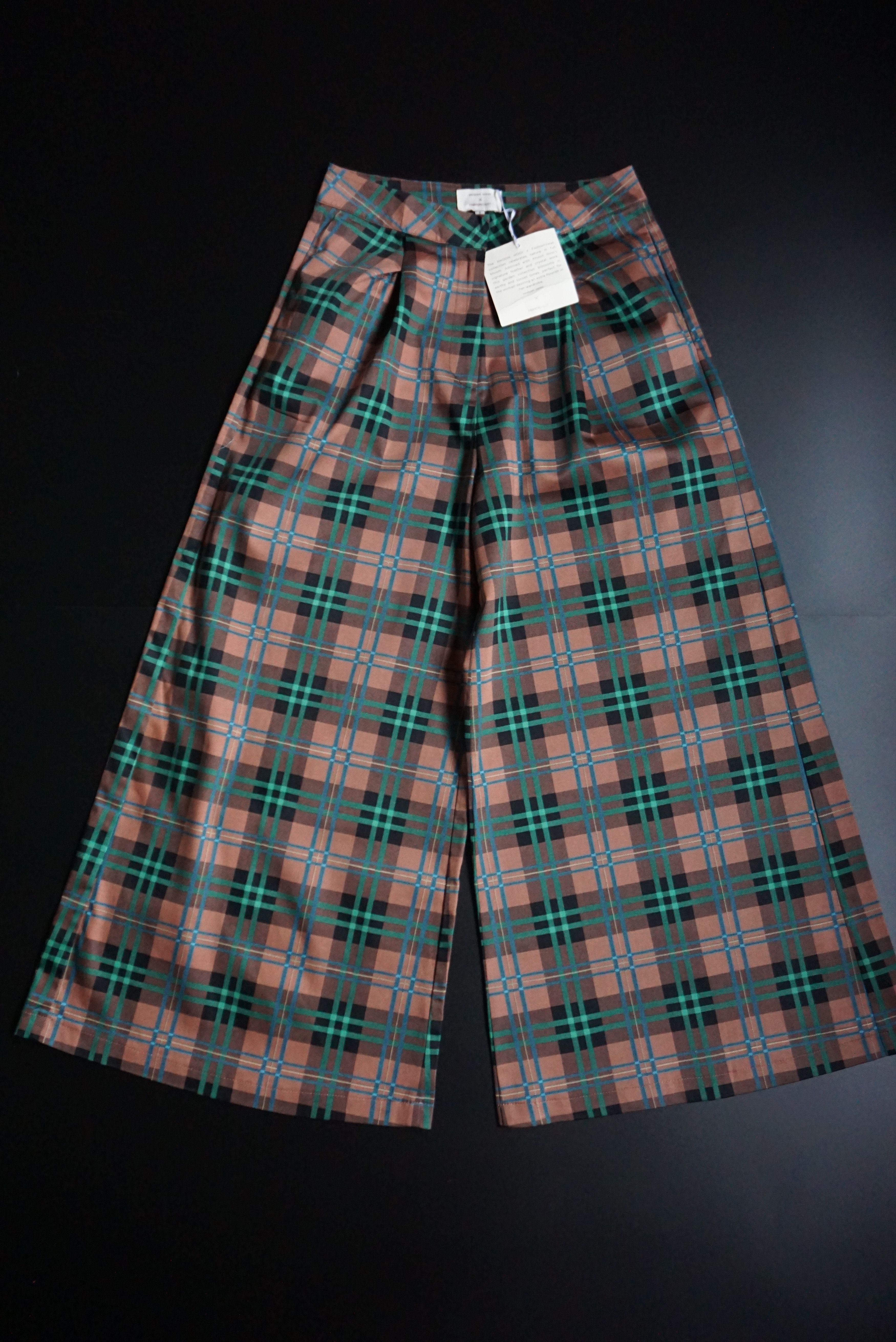 Designer KHOON HOOI UK 8 36 S checked trousers palazzo pants Size 27" / US 4 / IT 40 - 1 Thumbnail