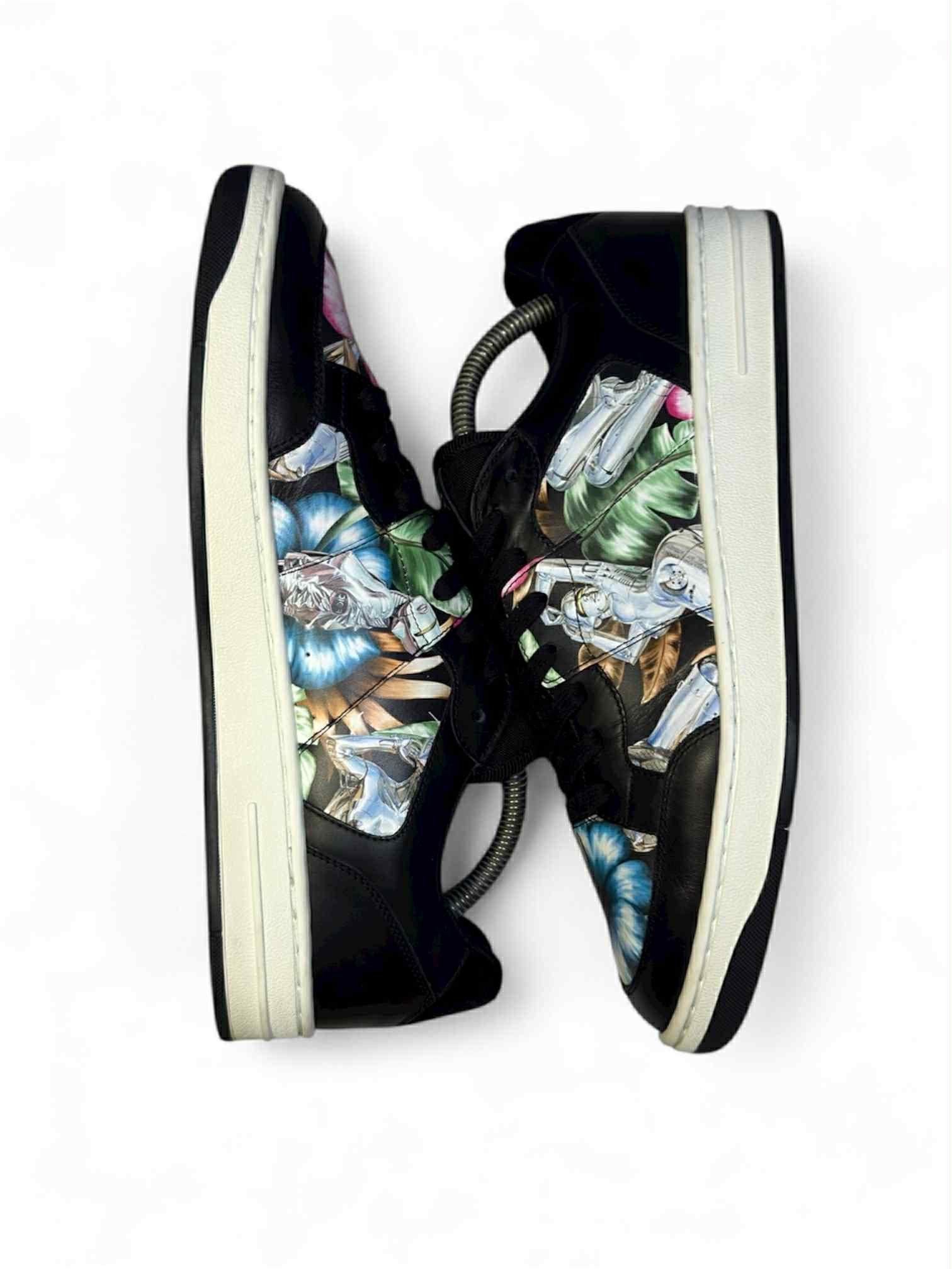 Dior Dior B02 Sorayama Black Hawaii Leather Low Trainers Men's Size US 10 / EU 43 - 4 Thumbnail