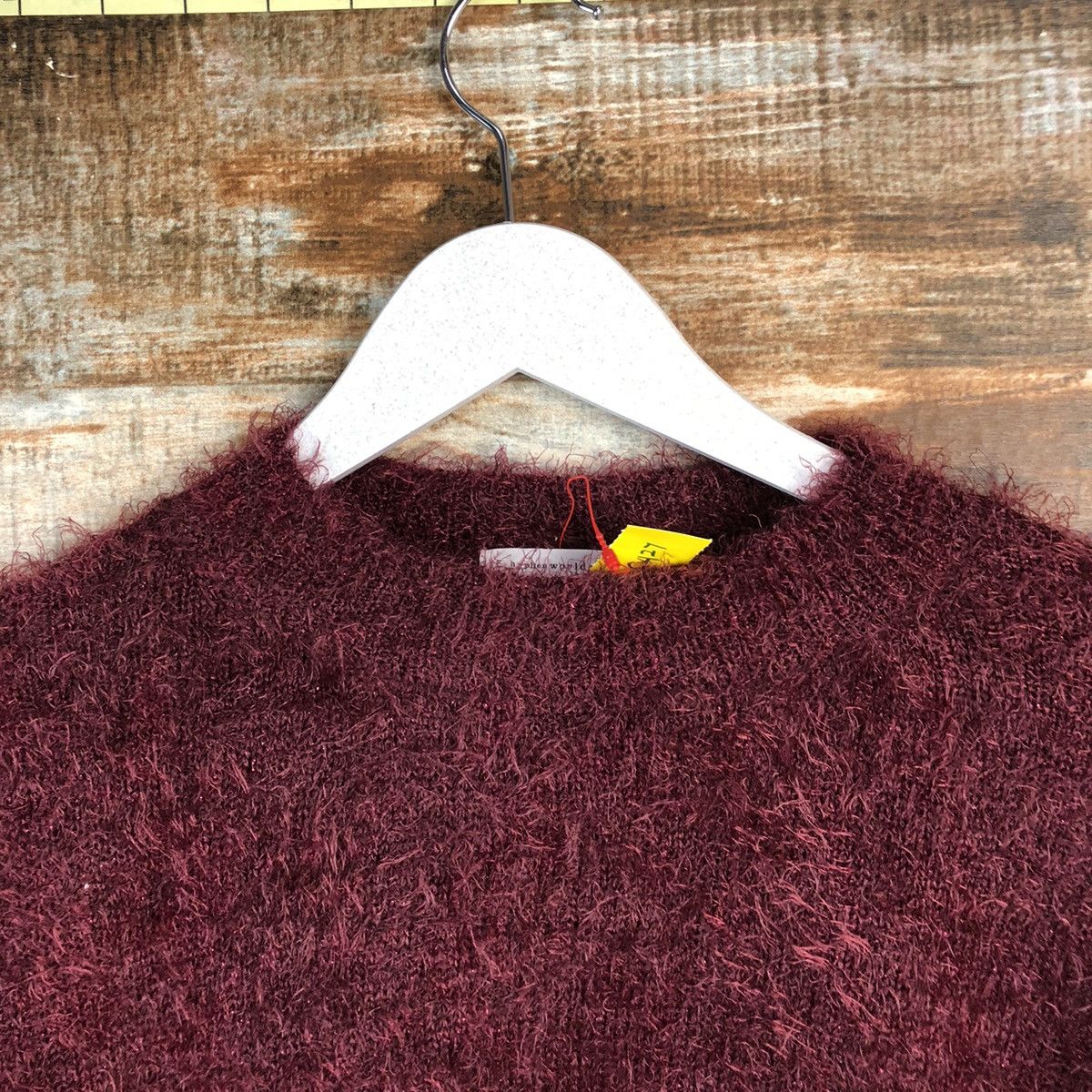 Homespun Knitwear × Japanese Brand DLL Hypen World Gallery Maroon Mohair Knitwear #C427 Size S / US 4 / IT 40 - 4 Thumbnail