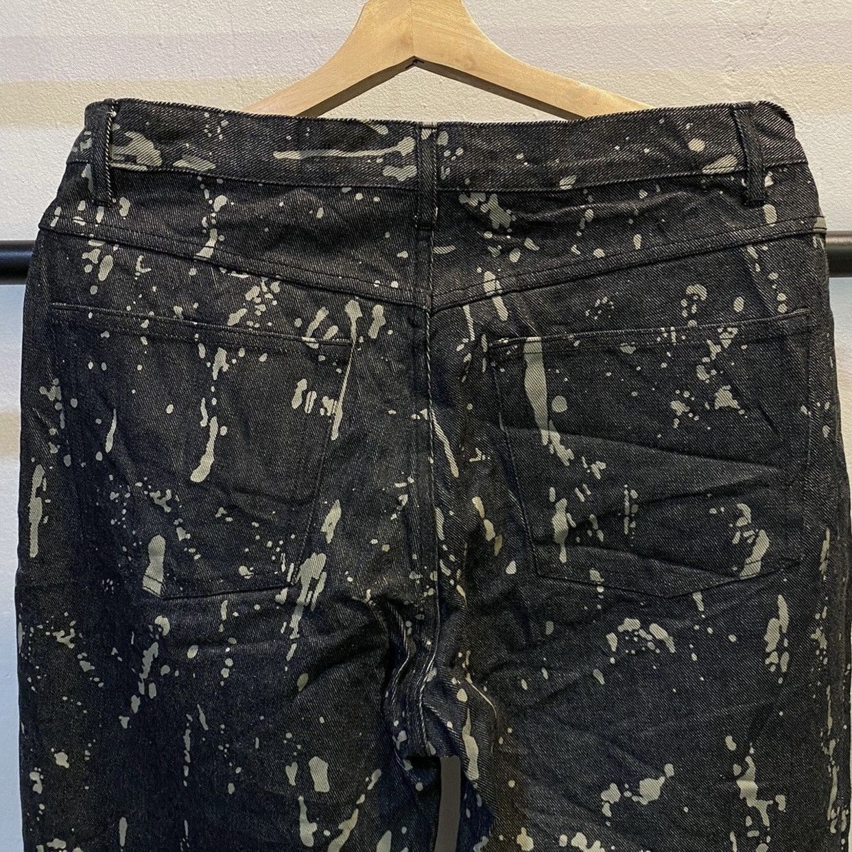 Saint Laurent Paris Saint Laurent Paint Splatter Straight Cut Jeans Indigo Size US 33 - 4 Thumbnail