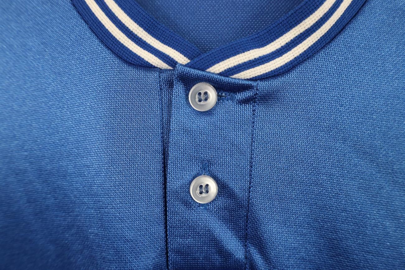 Vintage Vintage 80s 90s Silky Striped Ringer Henley T-Shirt Blue USA Size US L / EU 52-54 / 3 - 9 Thumbnail