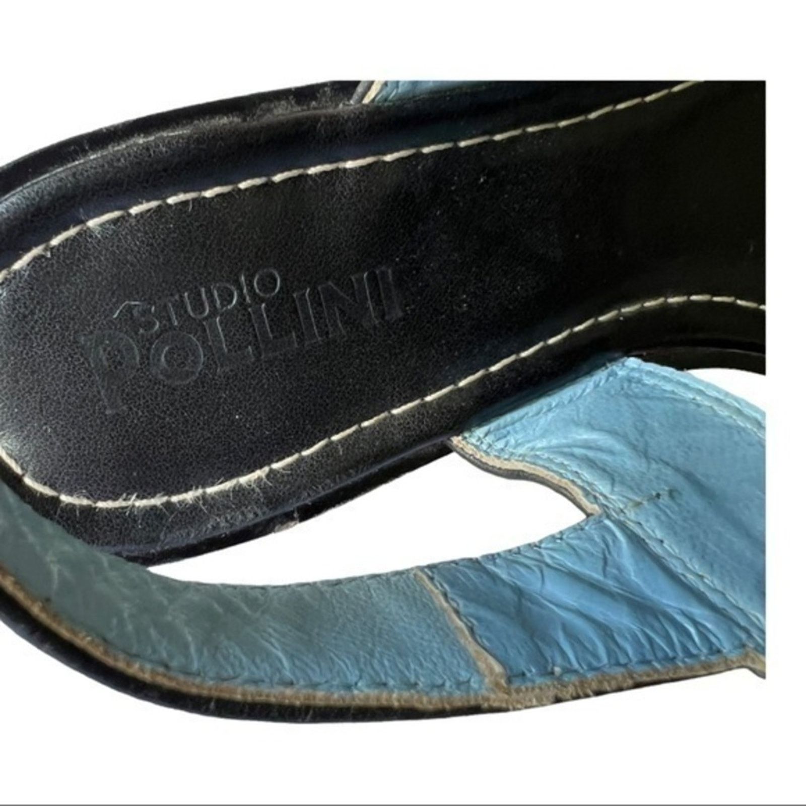 Pollini Studio Pollini Black Platform Leather Sandals Fringe Size 37 Size US 7 / IT 37 - 5 Thumbnail