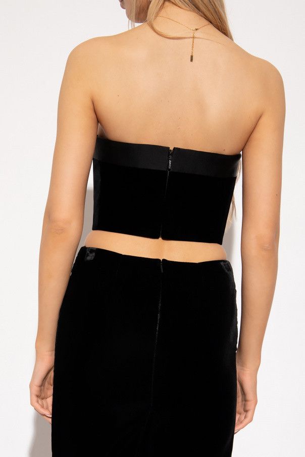 o1s1wg110924 Bustier in Velvet in Black