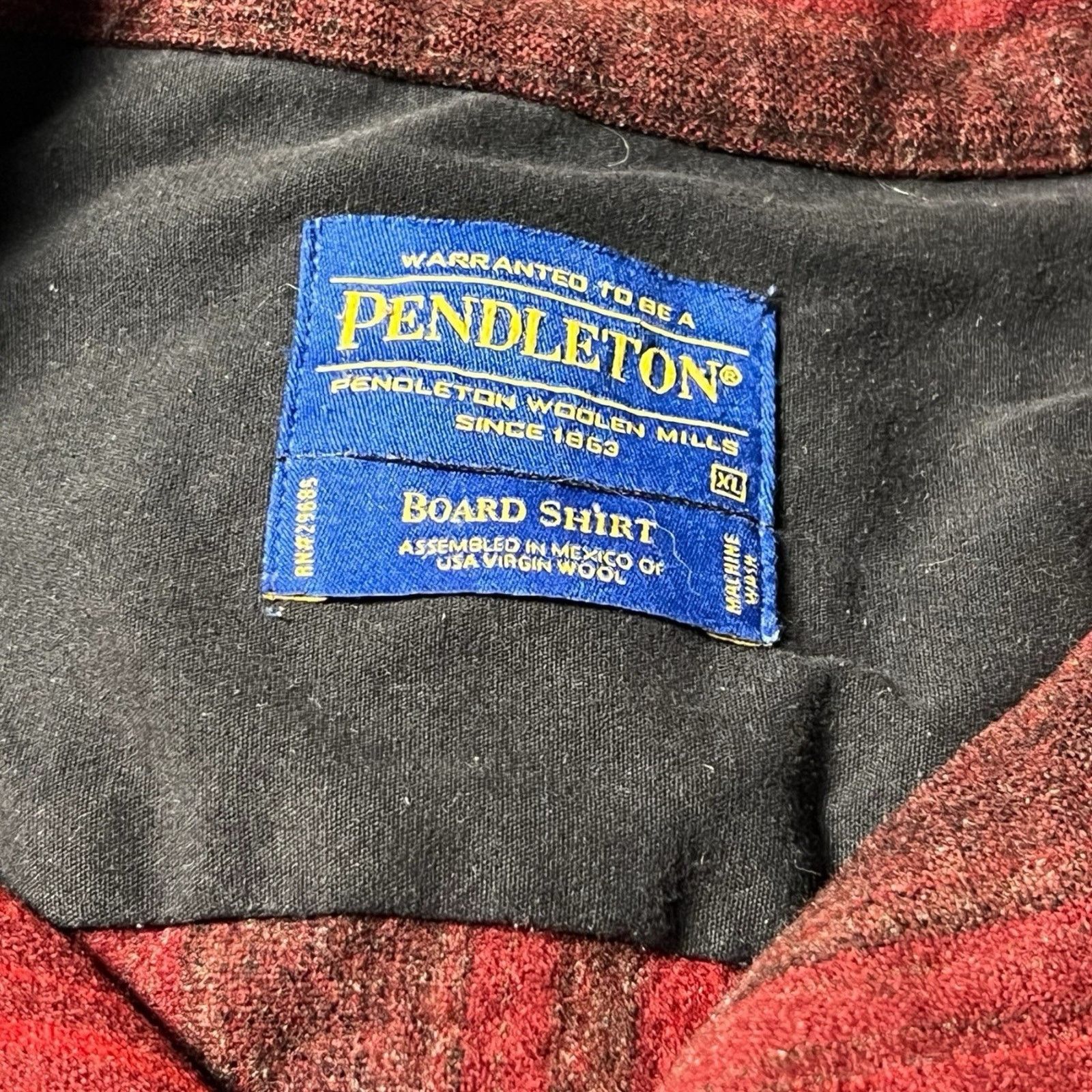 Pendleton Pendleton VTG Mens Plaid Wool Flannel Board Shirt Red XL Size US XL / EU 56 / 4 - 3 Thumbnail