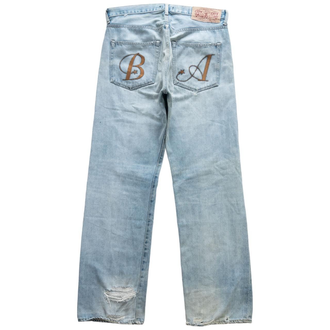 Bape Vintage BAPE Embroidered Denim Jeans Size W34 Size US 34 / EU 50 - 2 Thumbnail