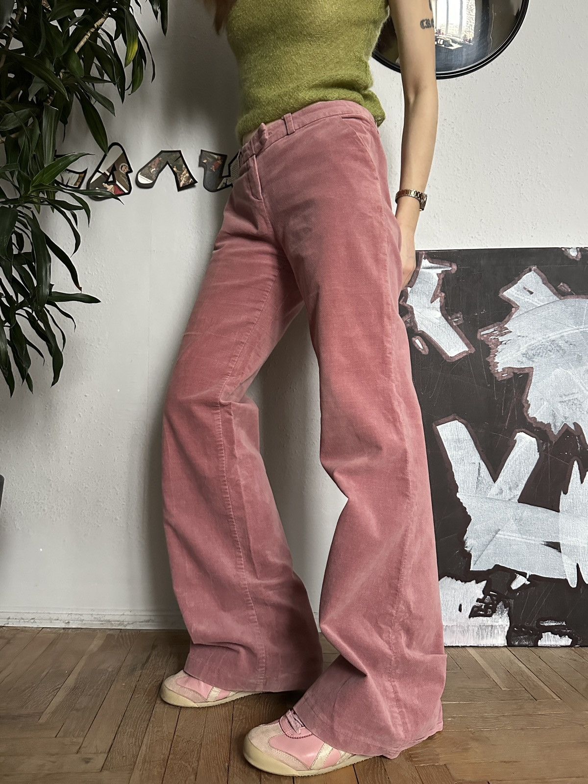 Japanese Brand × Seditionaries Glamour Y2K 2000s Flared Wide Leg Velvet Corduroy Pants Size 30" / US 8 / IT 44 - 5 Thumbnail