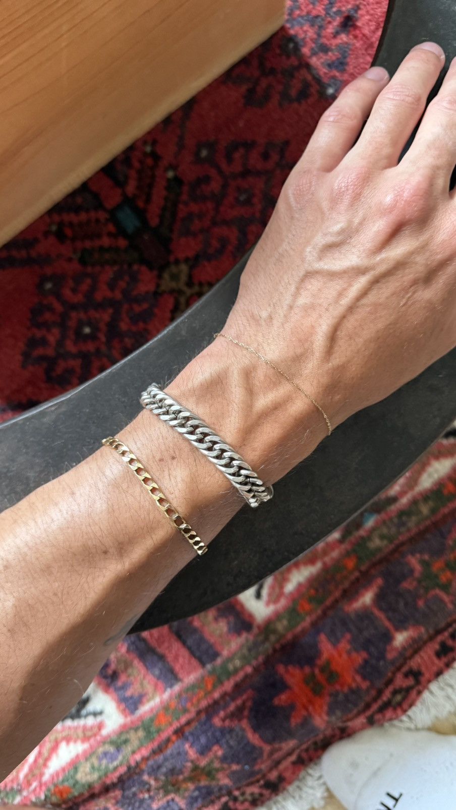 Vintage 1920s Vintage Silver Cuban Link Bracelet Size ONE SIZE - 1 Thumbnail