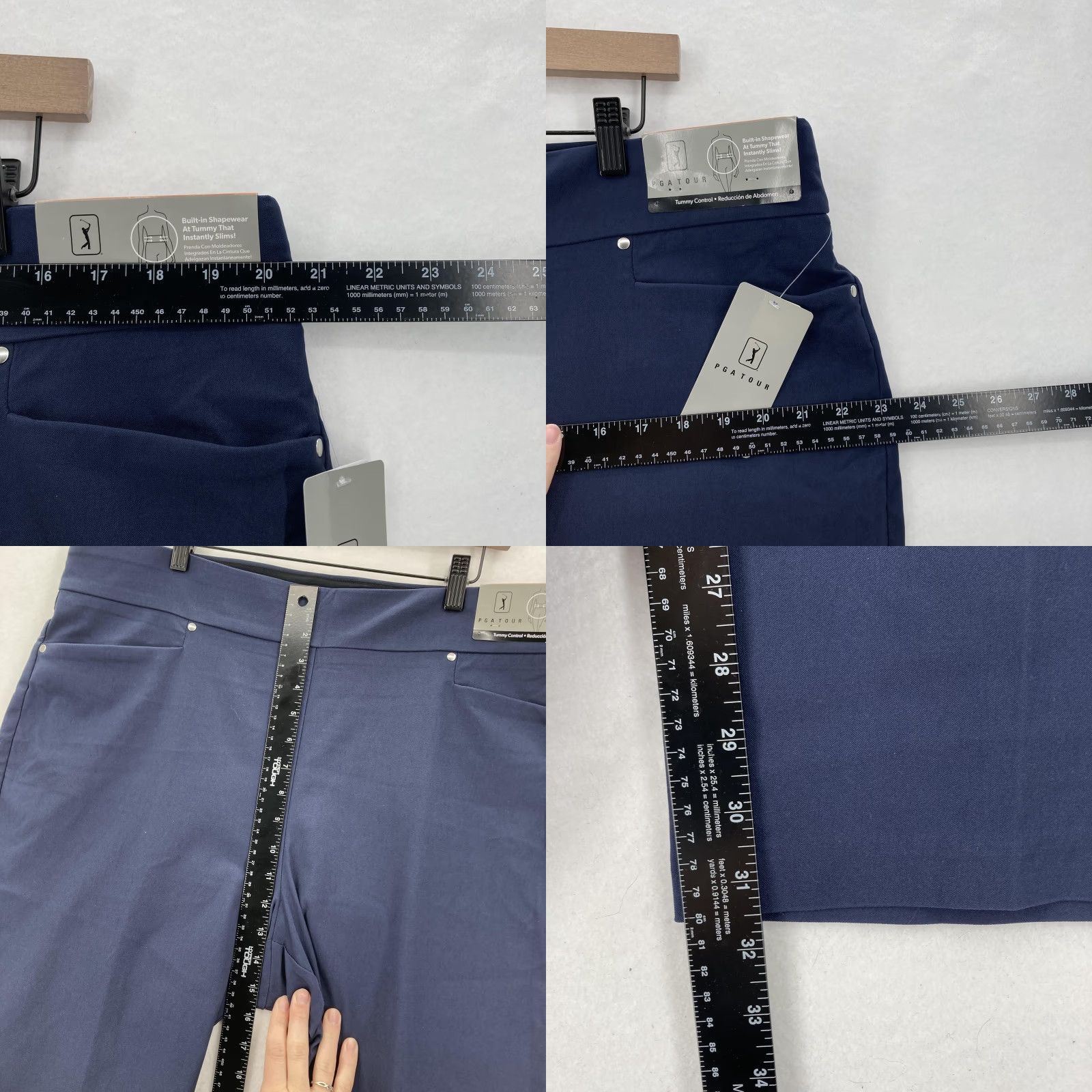 PGA Tour PGA TOUR Pants Womens 3X Navy UPF 50 Tummy Control Pull On Golf Stretch <= 31 in Inseam Mens/Womens Size 40" / US 18 - 8 Thumbnail
