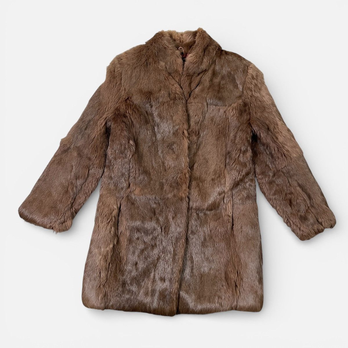 Other Vintage French Coney Fur coat Rabbit fur Brown Winter coat Size S / US 4 / IT 40 - 1 Thumbnail