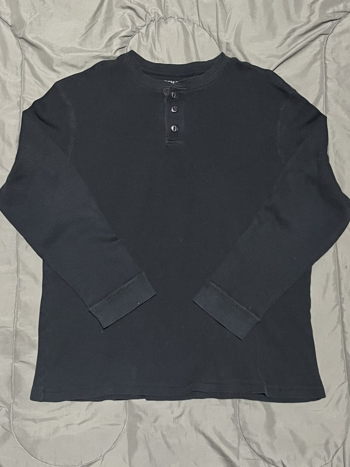 High Sierra Black High Sierra Button Waffle Knit LongSleeve Size US L / EU 52-54 / 3 - 1 Thumbnail