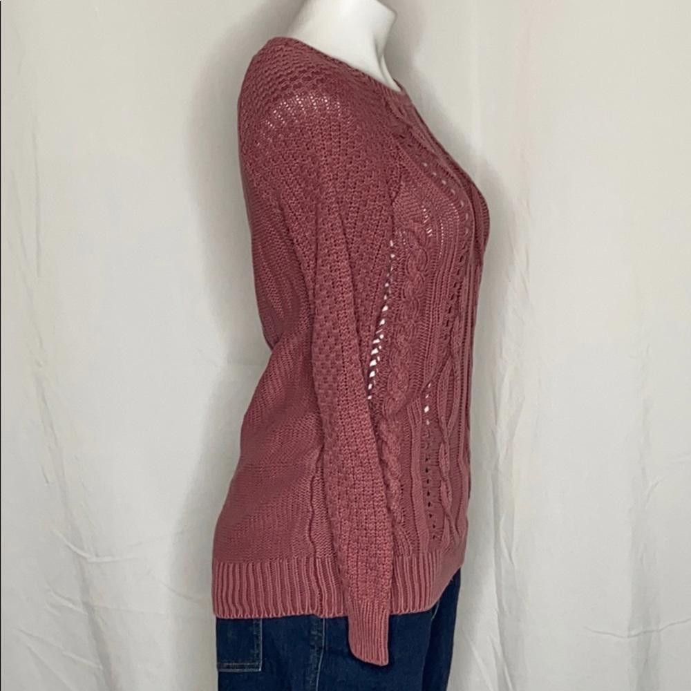 Designer Ruff Hewn Cable-knit Sweater Mauve / Pink, Small Size S / US 4 / IT 40 - 3 Thumbnail