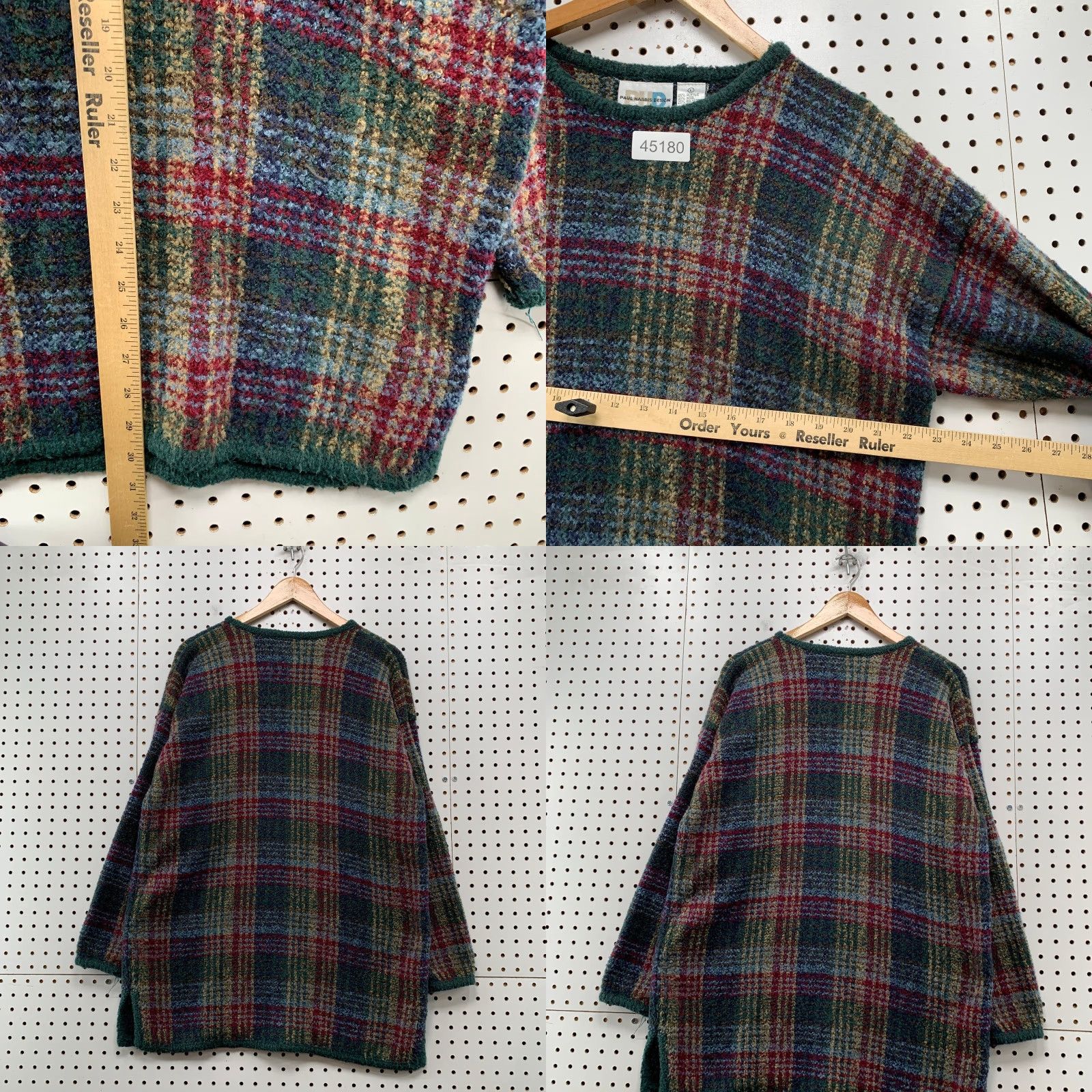 Vintage VINTAGE Paul Harris Wool Sweater Womens Large Green Window Pane Plaid Oversized Size L / US 10 / IT 46 - 8 Thumbnail