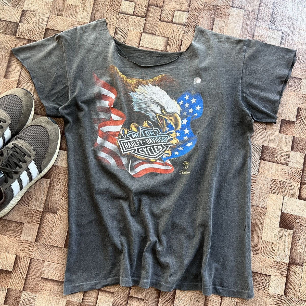 Harley Davidson VTG HARLEY DAVIDSON EAGLE DISTRESS TEE Size US M / EU 48-50 / 2 - 1 Thumbnail