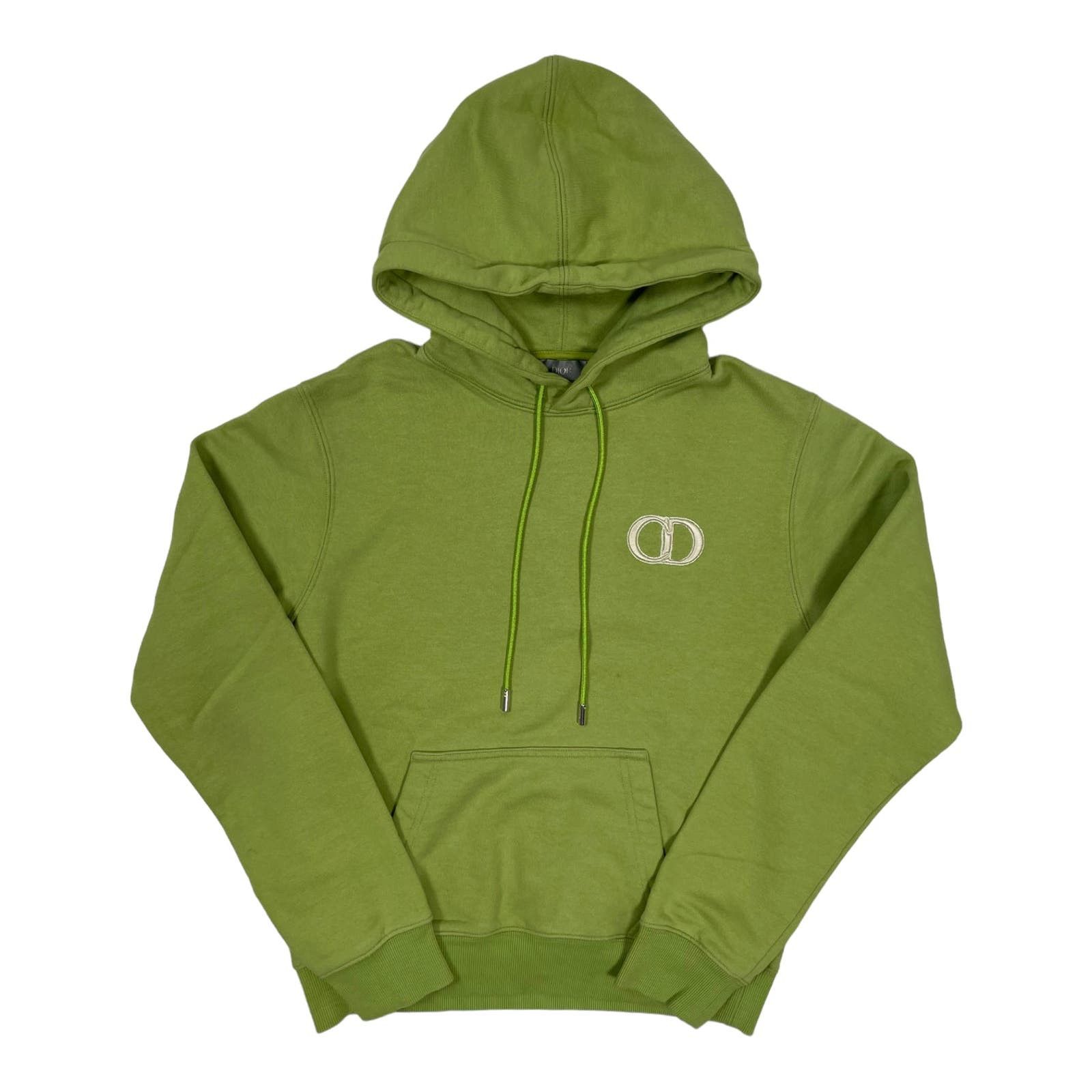 image of Dior Cd Icon Hooded Sweatshirt Lime Green Pre-Owned, Men's (Size Small)