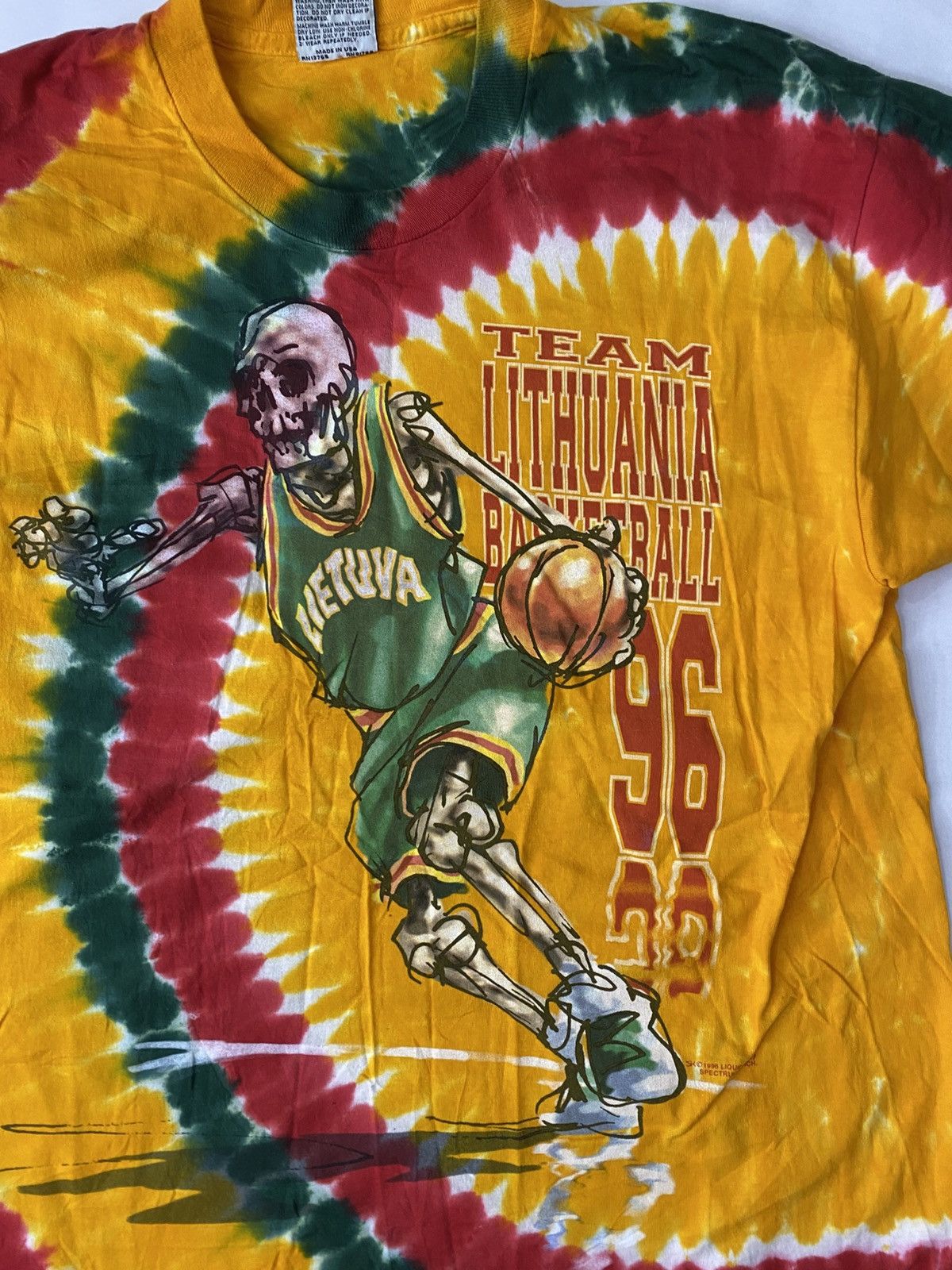 Liquid Blue LITHUANIA 1996 BASKETBALL SHIRT. Size US XL / EU 56 / 4 - 6 Thumbnail