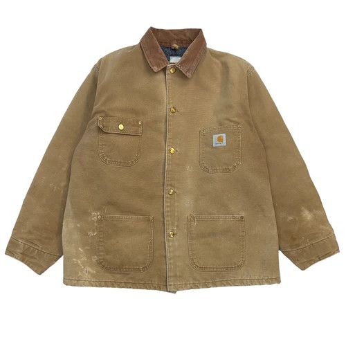 image of Vintage Carhartt Michigan Chore Jacket Tan in Brown, Men's (Size XL)