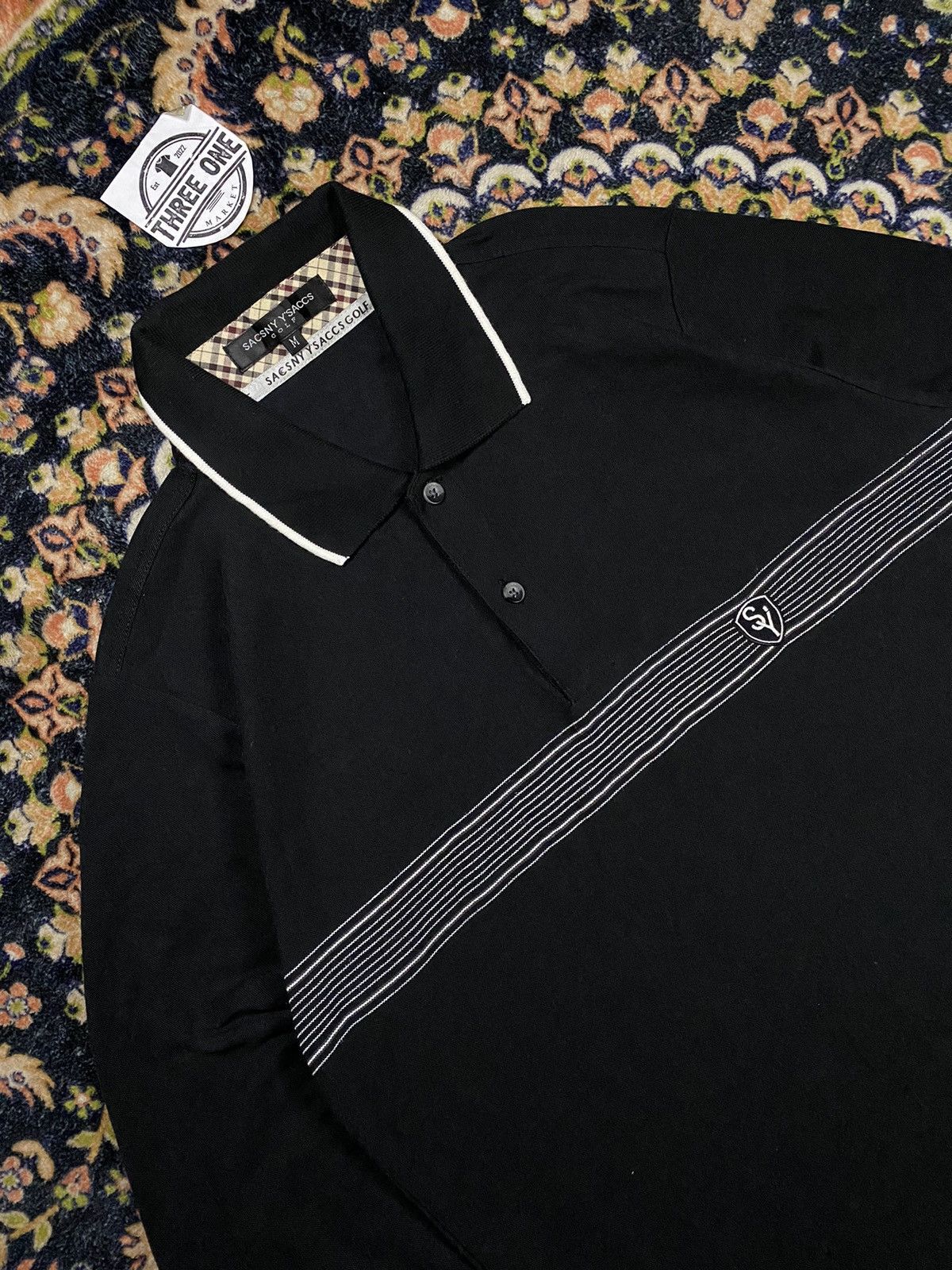 Yohji Yamamoto Sacsny Y’saccs Yohji Yamamoto Black Stripe Polo shirt Size US M / EU 48-50 / 2 - 2 Thumbnail