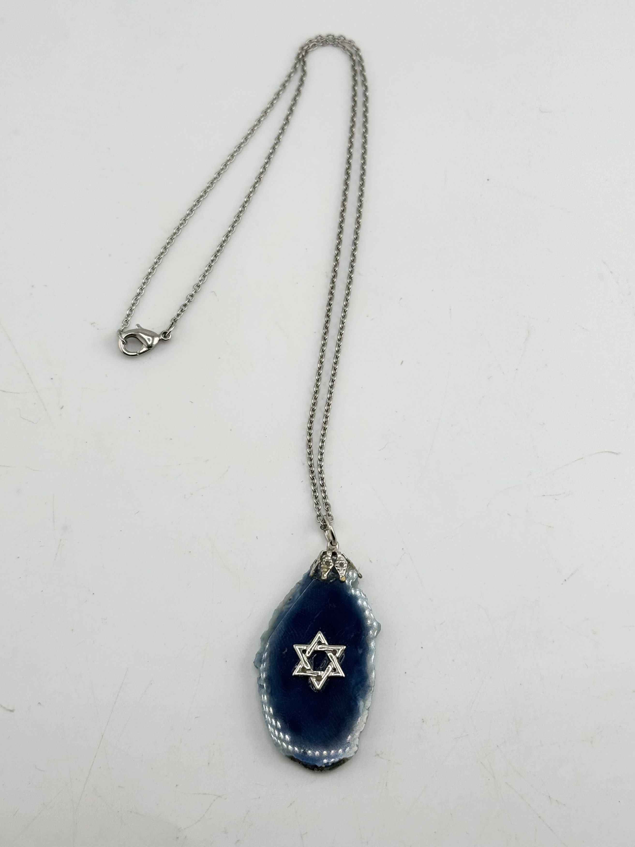 Vintage Vintage blue geode Jewish star necklace Size ONE SIZE - 1 Thumbnail