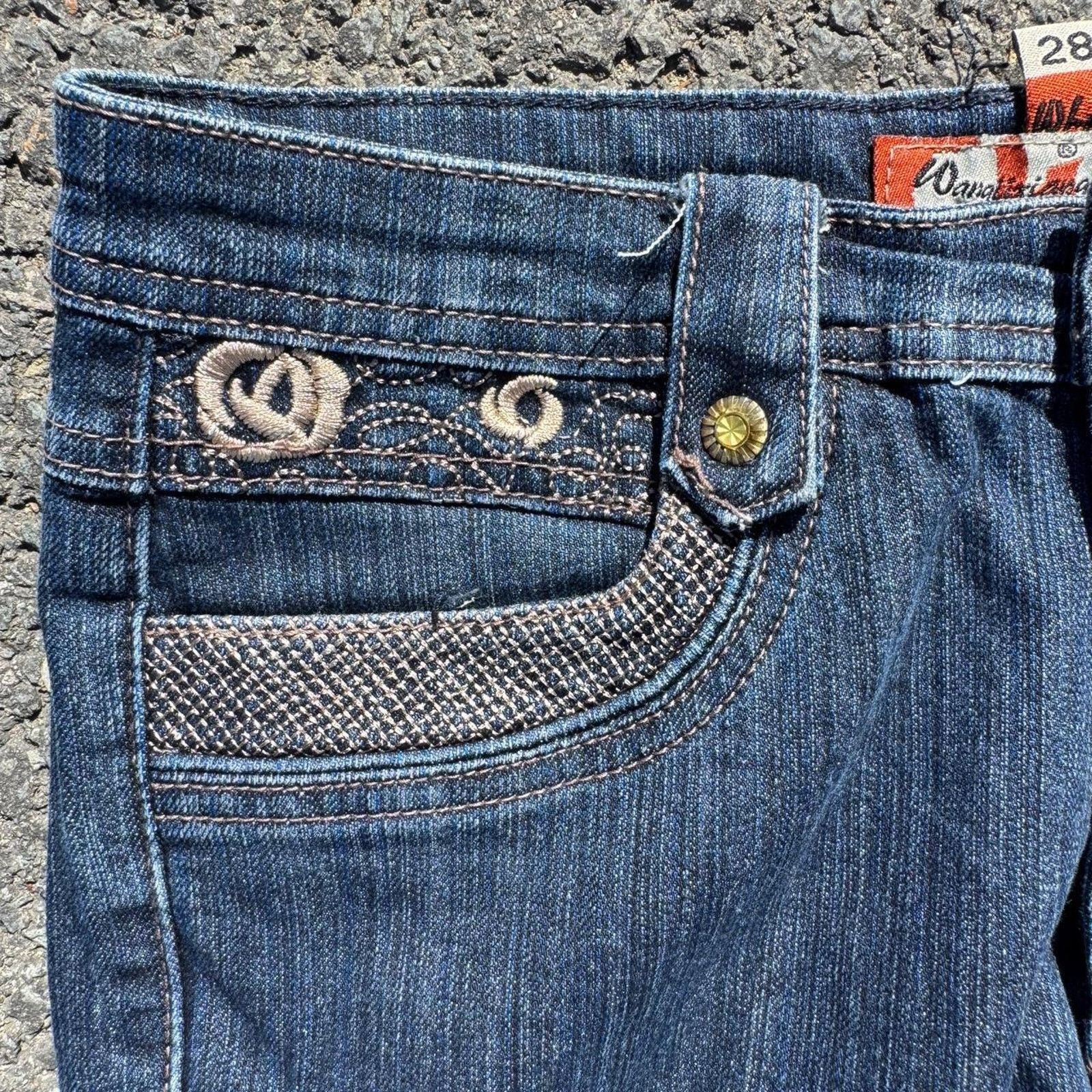 Other Y2K Bell Bottom Jeans Asian Design & Rhinestones – Size 28 Size 28" / US 6 / IT 42 - 5 Thumbnail