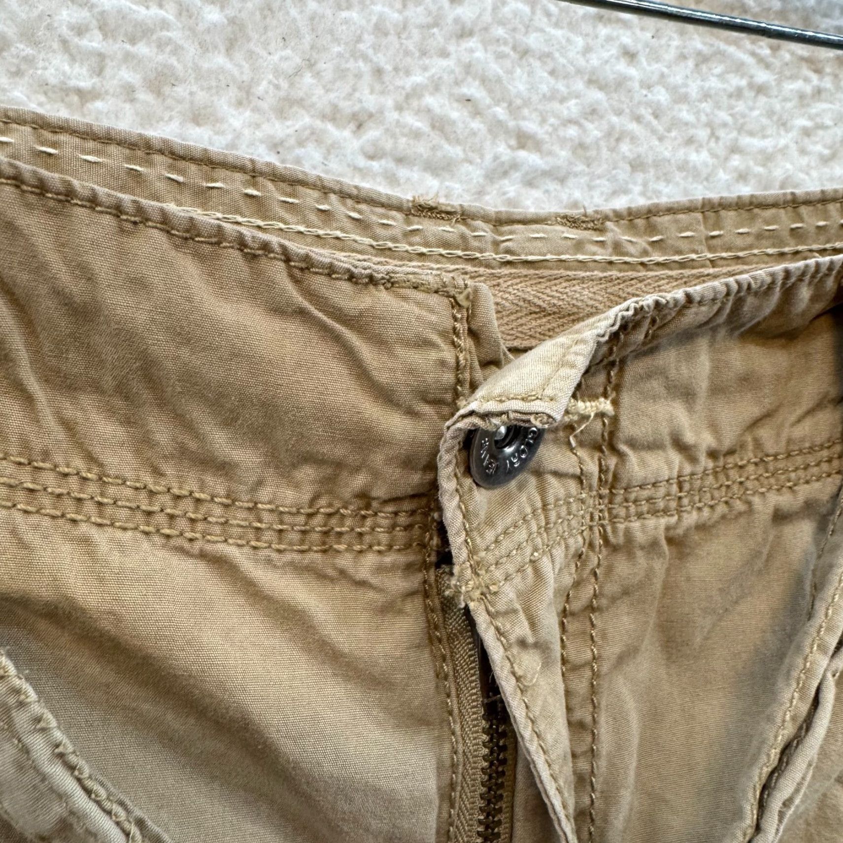 Faded Glory VINTAGE Y2K Cargo Pants Wide Leg Khaki Tan Beige 14 34 Carpenter Skater Grunge Mens Size 36" / US 14 / IT 50 - 4 Thumbnail
