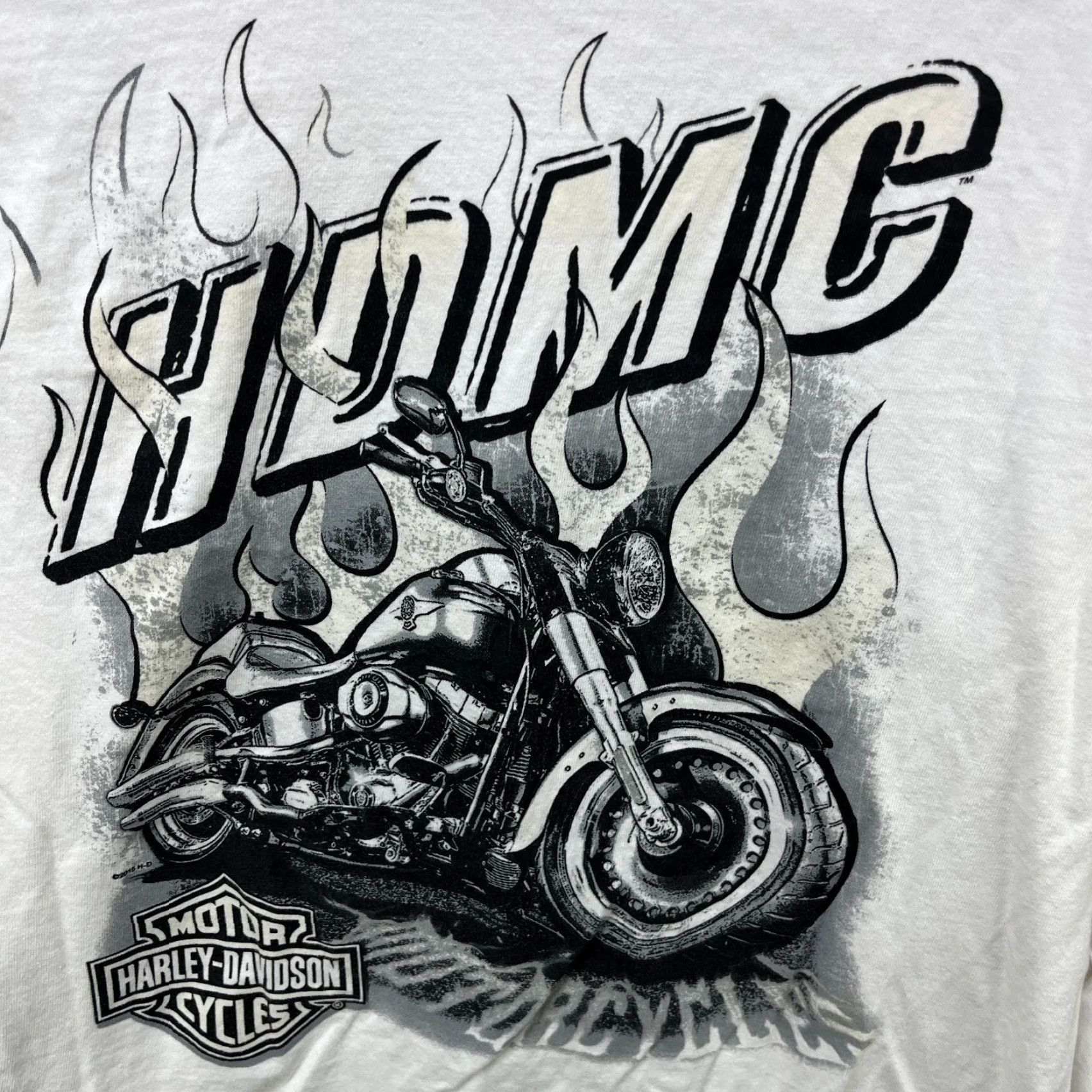 Harley Davidson VINTAGE Harley-Davidson Shirt L Mens White 90s Logo Pockets Crew Neck Cotton Short Sleeve Size US L / EU 52-54 / 3 - 7 Thumbnail