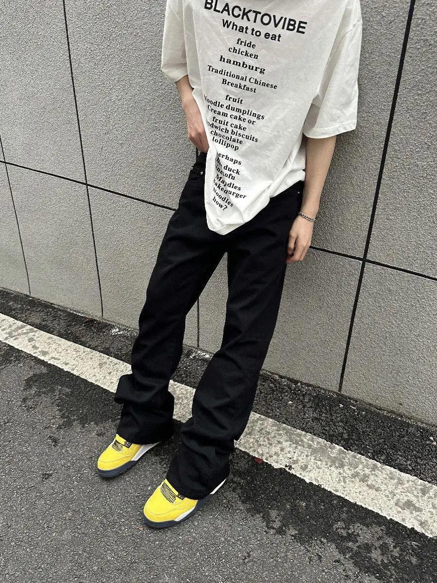 Other Black Stacked Flared Denim Jeans Size US 32 / EU 48 - 6 Thumbnail