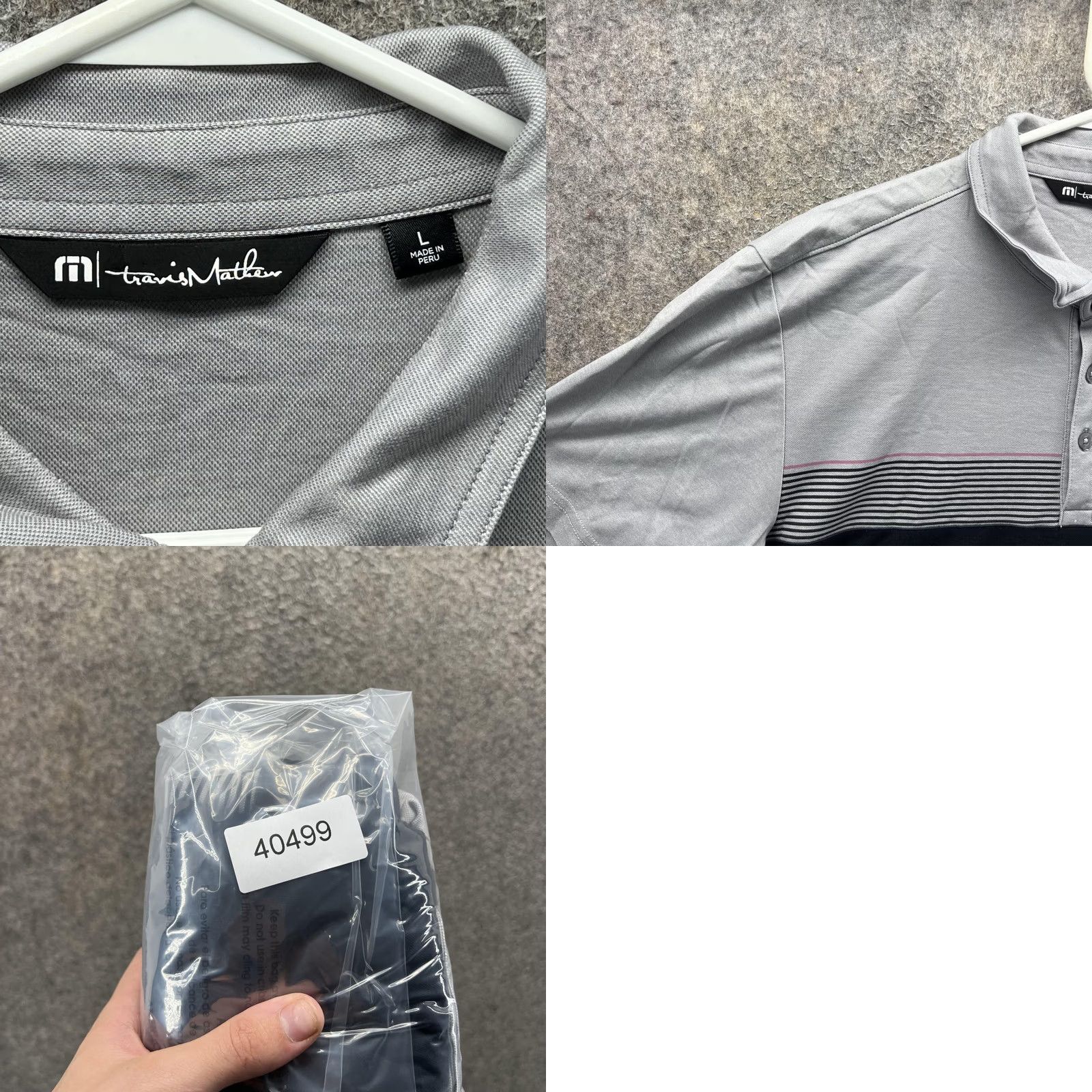 TravisMathew TravisMathew Polo Shirt Mens Large Black Gray Colorblock Golf Broadlands Casual Shirt Mens L Black Gray Colorblock Broadlands Golf Size US L / EU 52-54 / 3 - 8 Thumbnail