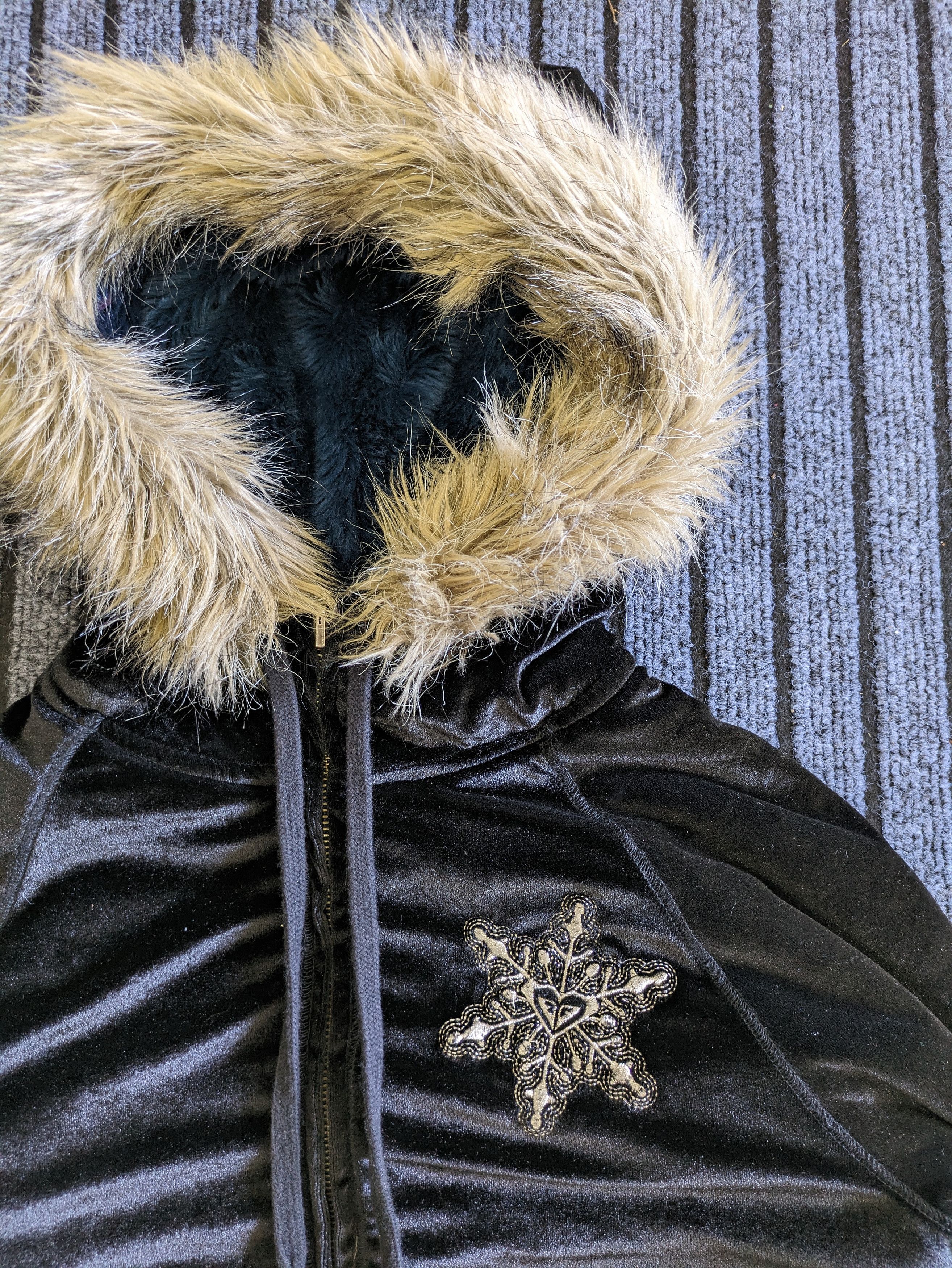 14th Addiction Roxy Reversible Velvet Fur Hoodie Jacket LGB KMRii Size L / US 10 / IT 46 - 2 Thumbnail