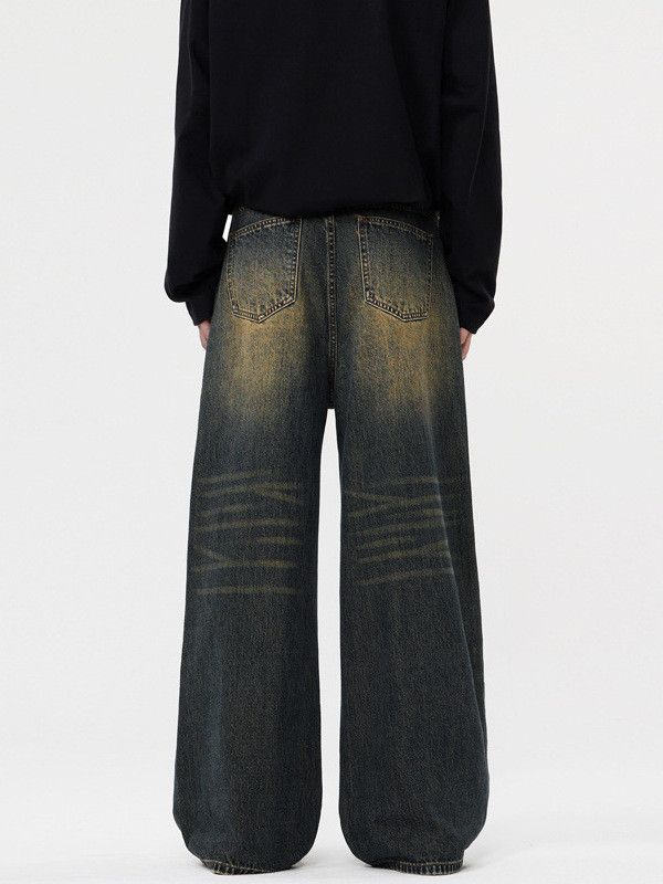 Vintage Men's Retro Washed High Street Distressed Wide-Leg Jeans Size US 32 / EU 48 - 4 Thumbnail