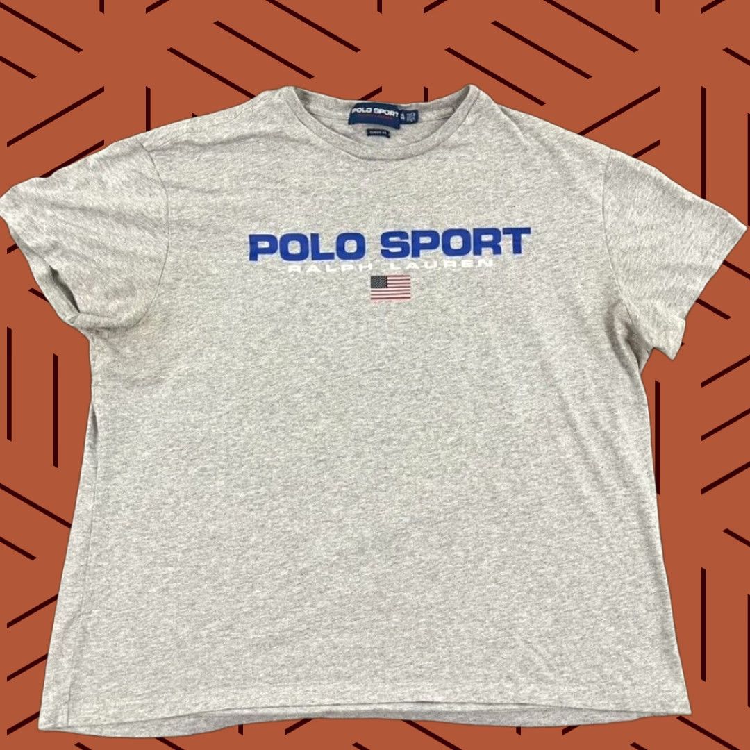 Vintage POLO SPORT RALPH LAUREN Shirt Mens XL Classic Gray Graphic Cotton Tee Retro 90s Size US XL / EU 56 / 4 - 1 Thumbnail