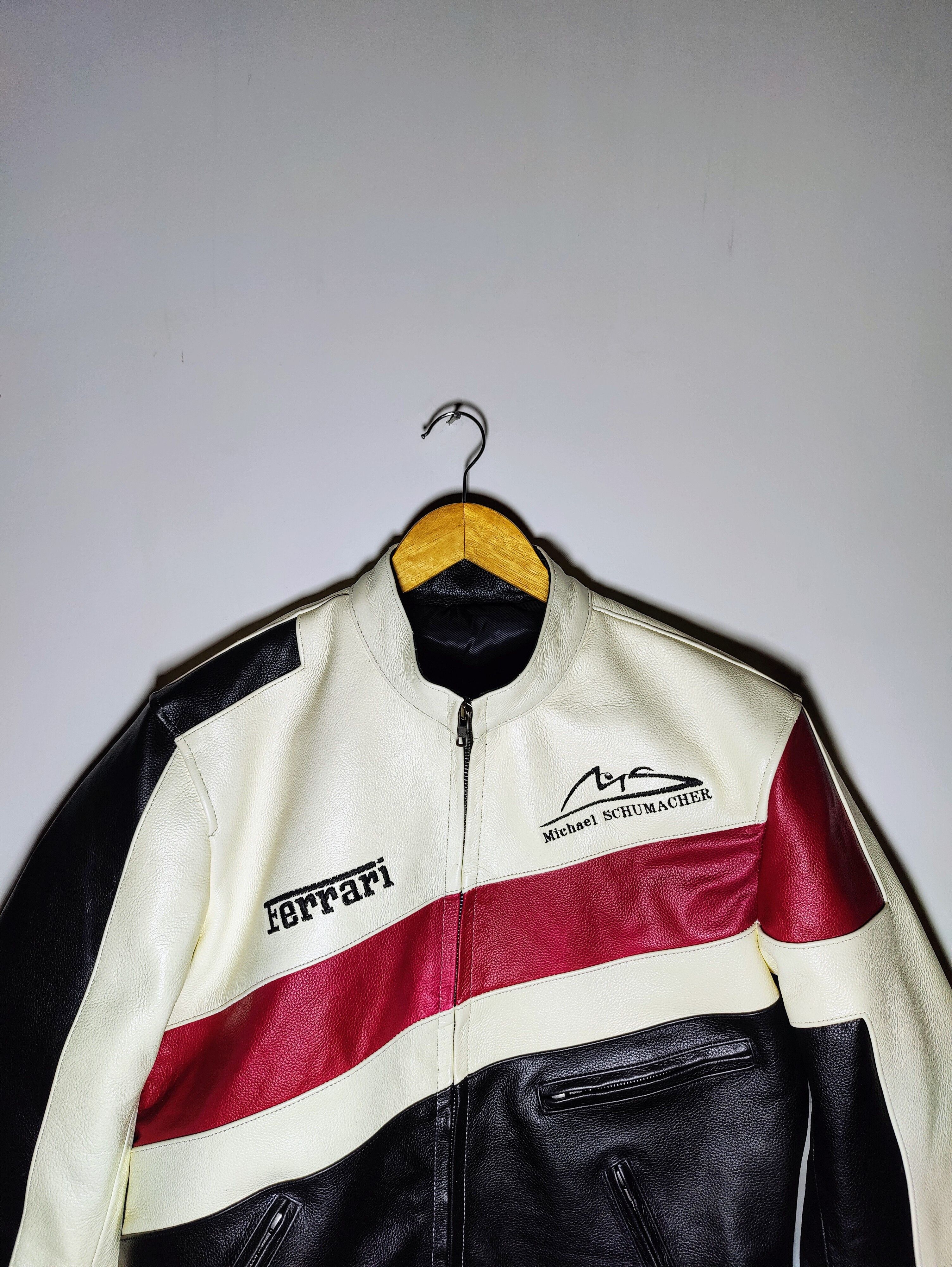 Formula 1 Ferrari Racing Leather Jacket 90s F1 Big Logo Streetwear Size US L / EU 52-54 / 3 - 4 Thumbnail