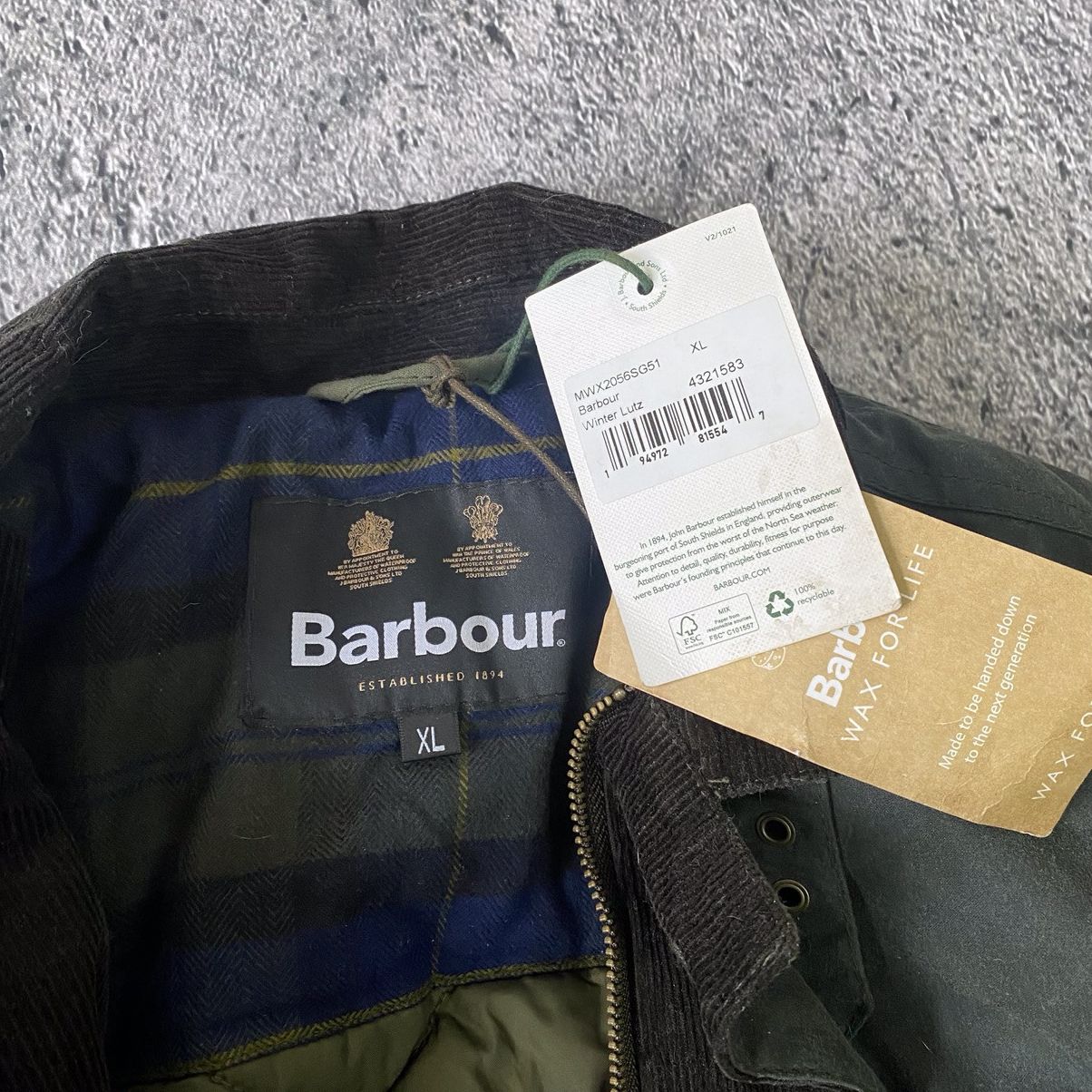 Barbour × Vintage Barbour Winter Lutz Wax Jacket Coat Size US L / EU 52-54 / 3 - 4 Thumbnail