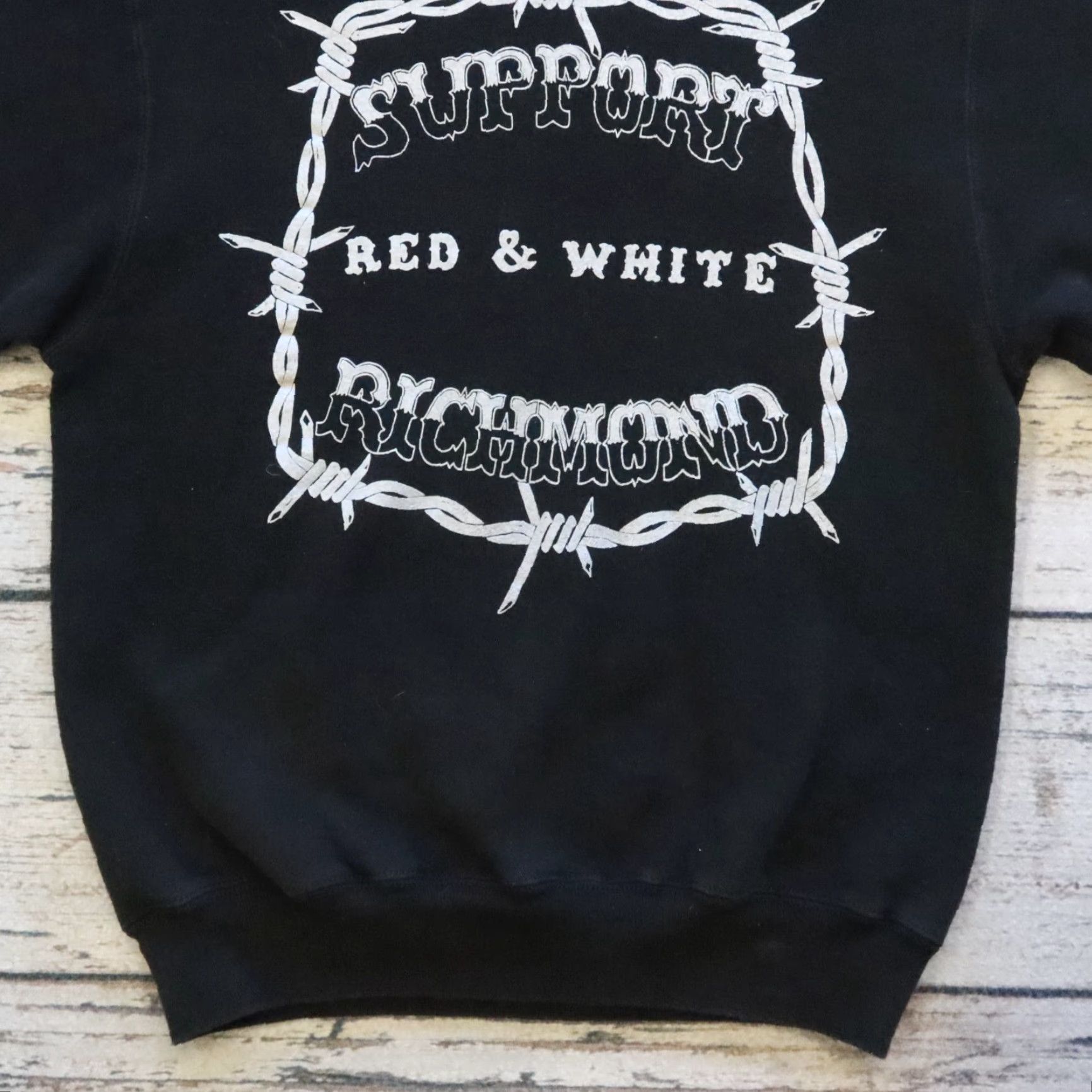 Fruit Of The Loom VINTAGE Richmond Crewneck Sweatshirt Men S Black 1981 Hells Angels Red & White Support Richmond Crewneck Sweatshirt Size US S / EU 44-46 / 1 - 3 Thumbnail