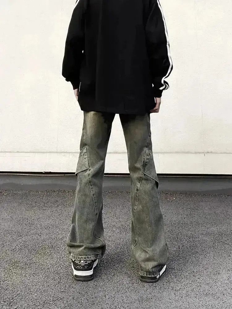 Japanese Brand Retro washed yellow mud jeans Size US 30 / EU 46 - 6 Thumbnail