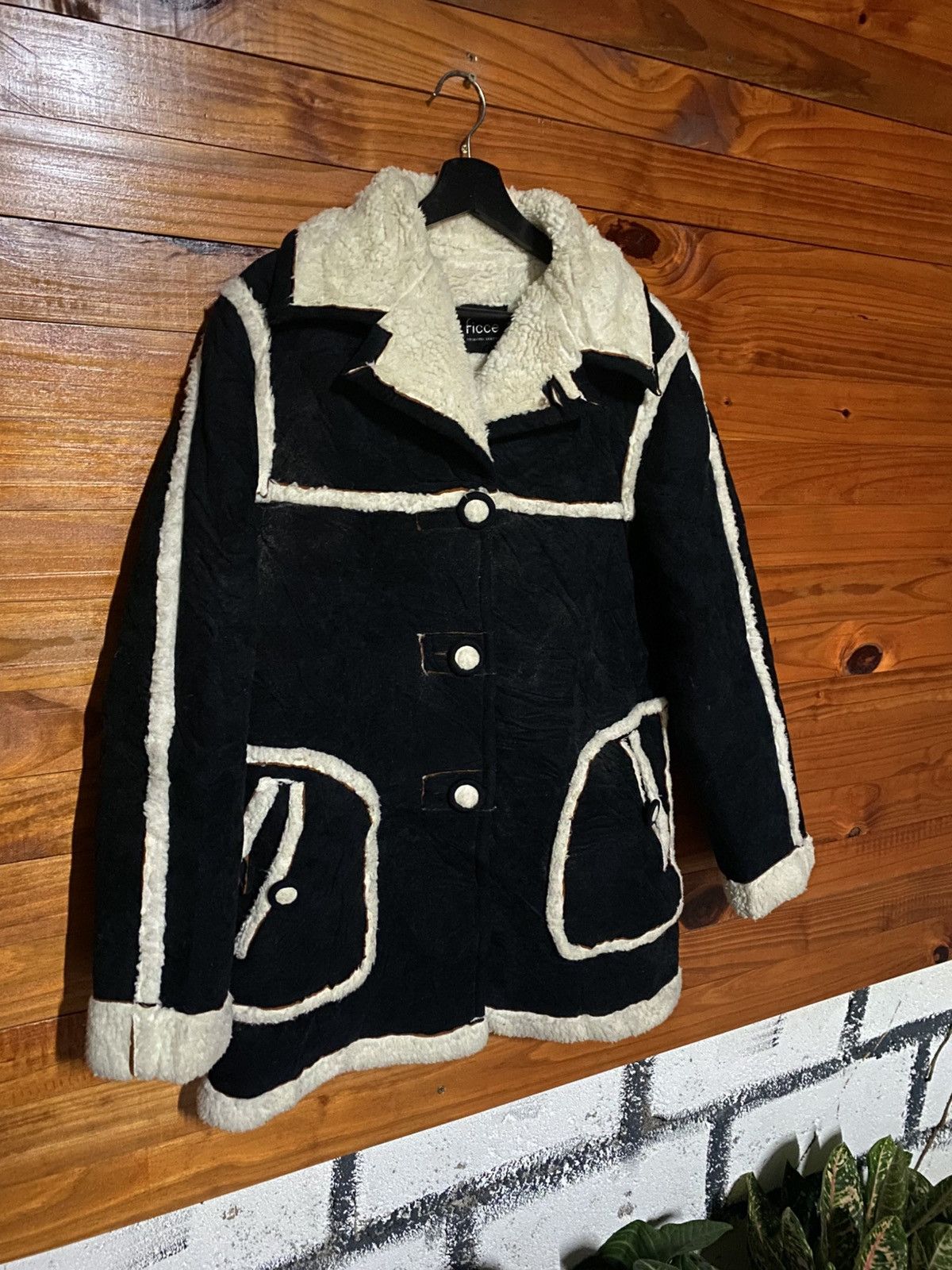 Yoshiyuki Konishi Vintage Ficce Yoshiyuki Konishi Faux Shearling Panel Coat Size M / US 6-8 / IT 42-44 - 5 Thumbnail