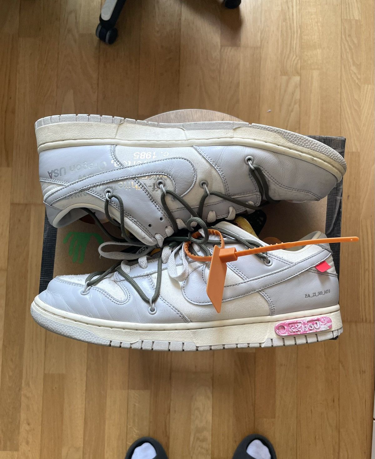 Nike × Off-White 100% Original Nike x Off-White Dunk Low Lot 22 of 50 Virgil Size US 12 / EU 45 - 1 Thumbnail