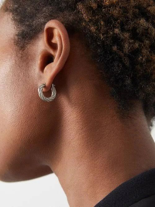 Bottega Veneta o1n1vont1124 Dup / Size: OS / Cord Sterling Hoop Earrings Size ONE SIZE - 5 Thumbnail