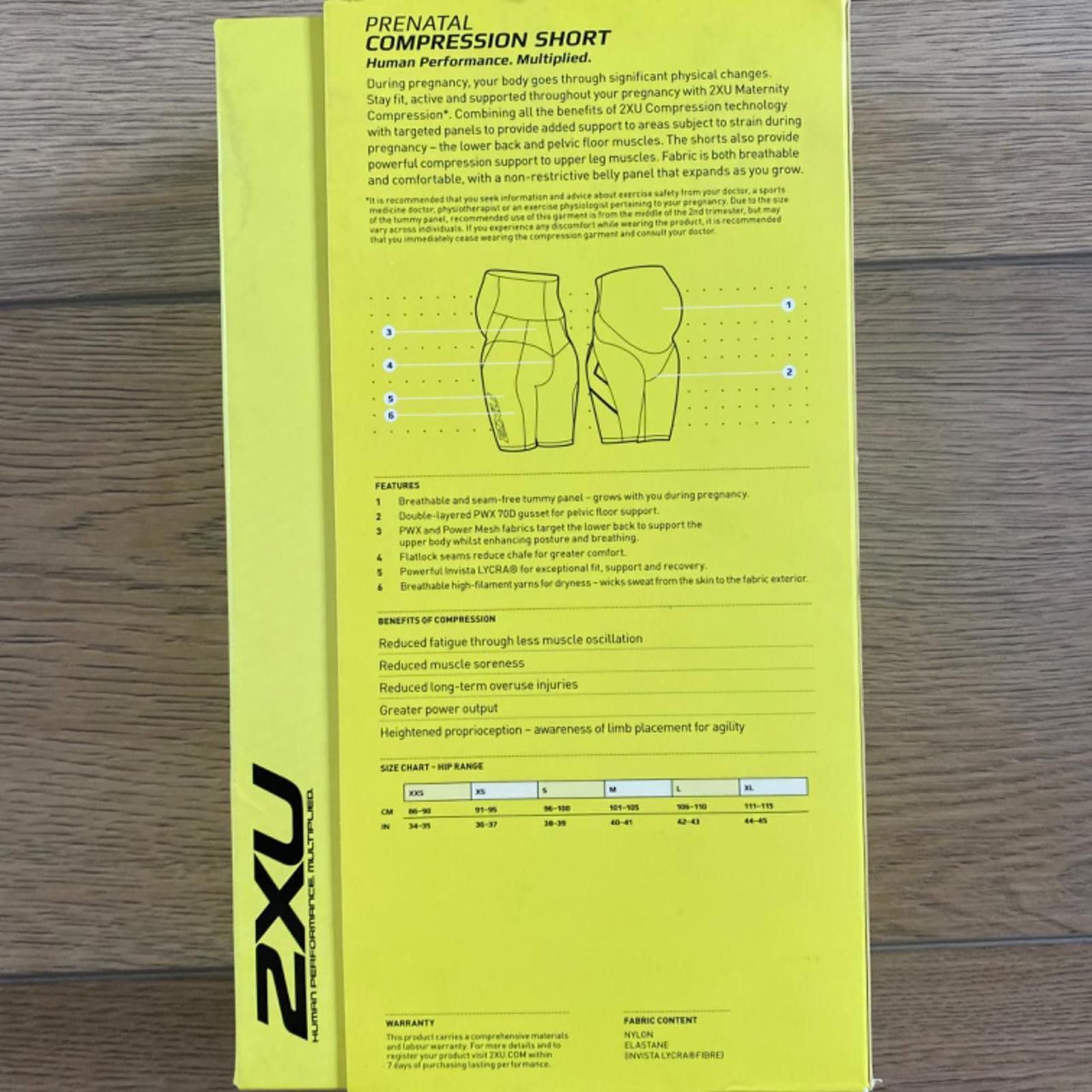 2XU 2XU Maternity Workout/Gym Shorts, Black Stretchy Pregnancy Size 32" / US 10 / IT 46 - 6 Thumbnail