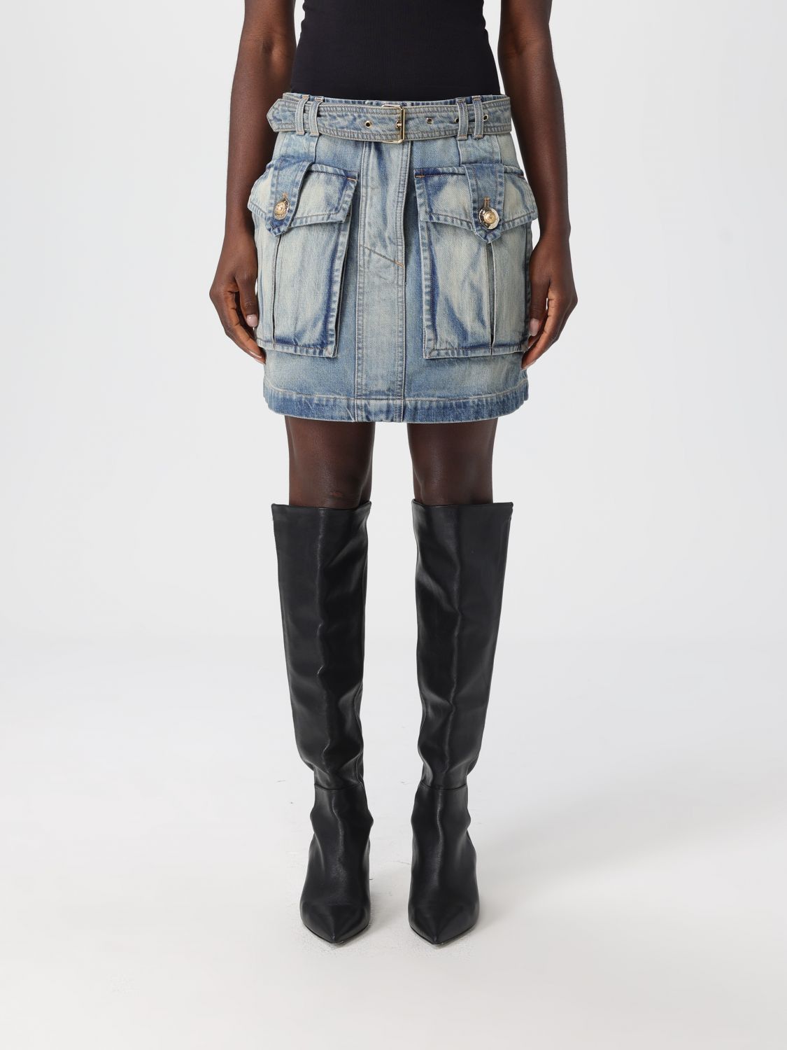 Balmain Balmain Skirt Woman Blue Size 26" / US 2 / IT 38 - 1 Thumbnail