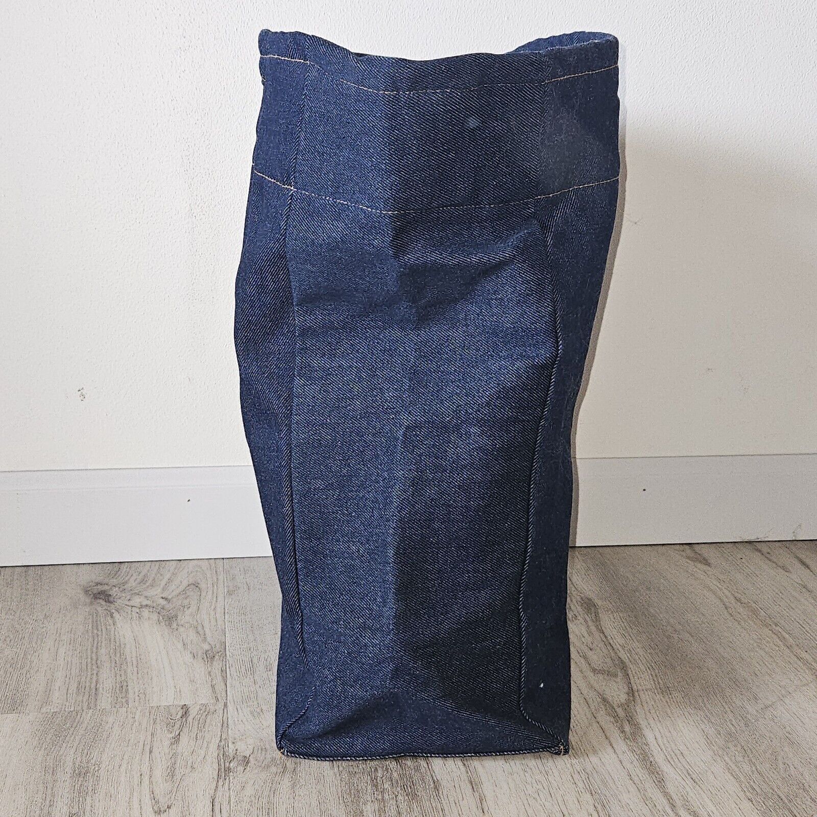 Handmade Prison Inmate Made Reusable Shopping Tote Blue Denim Bag Size ONE SIZE - 2 Thumbnail