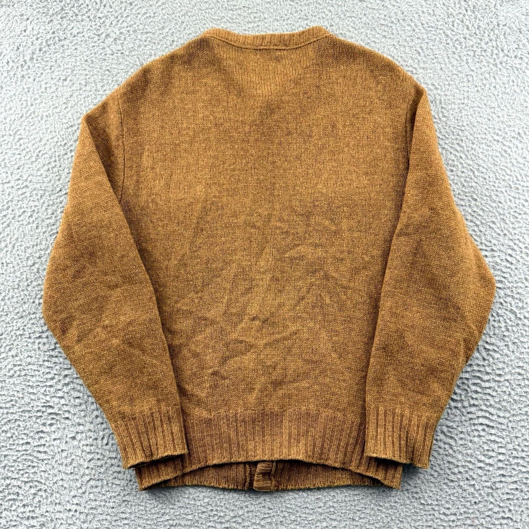 Vintage VINTAGE Brentwood Cardigan Sweater Mens Medium Brown Knit Wool Blend 50s Patch Cable-Knit V-Neck Wool Blend 50s Patch Cardigan Mens Brown Knit Size US M / EU 48-50 / 2 - 7 Thumbnail