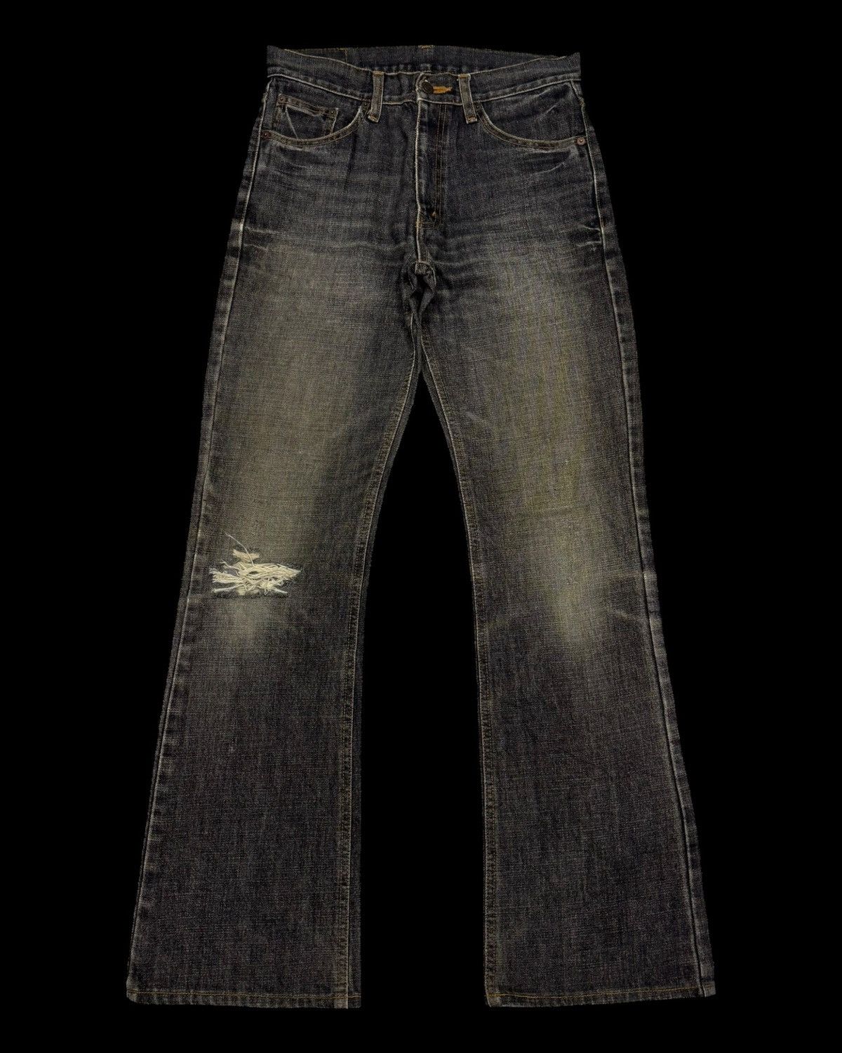 If Six Was Nine 💥FLARE JEANS 80s Style Muddy Bobson Bootcut Distress Denim Size US 29 - 6 Thumbnail