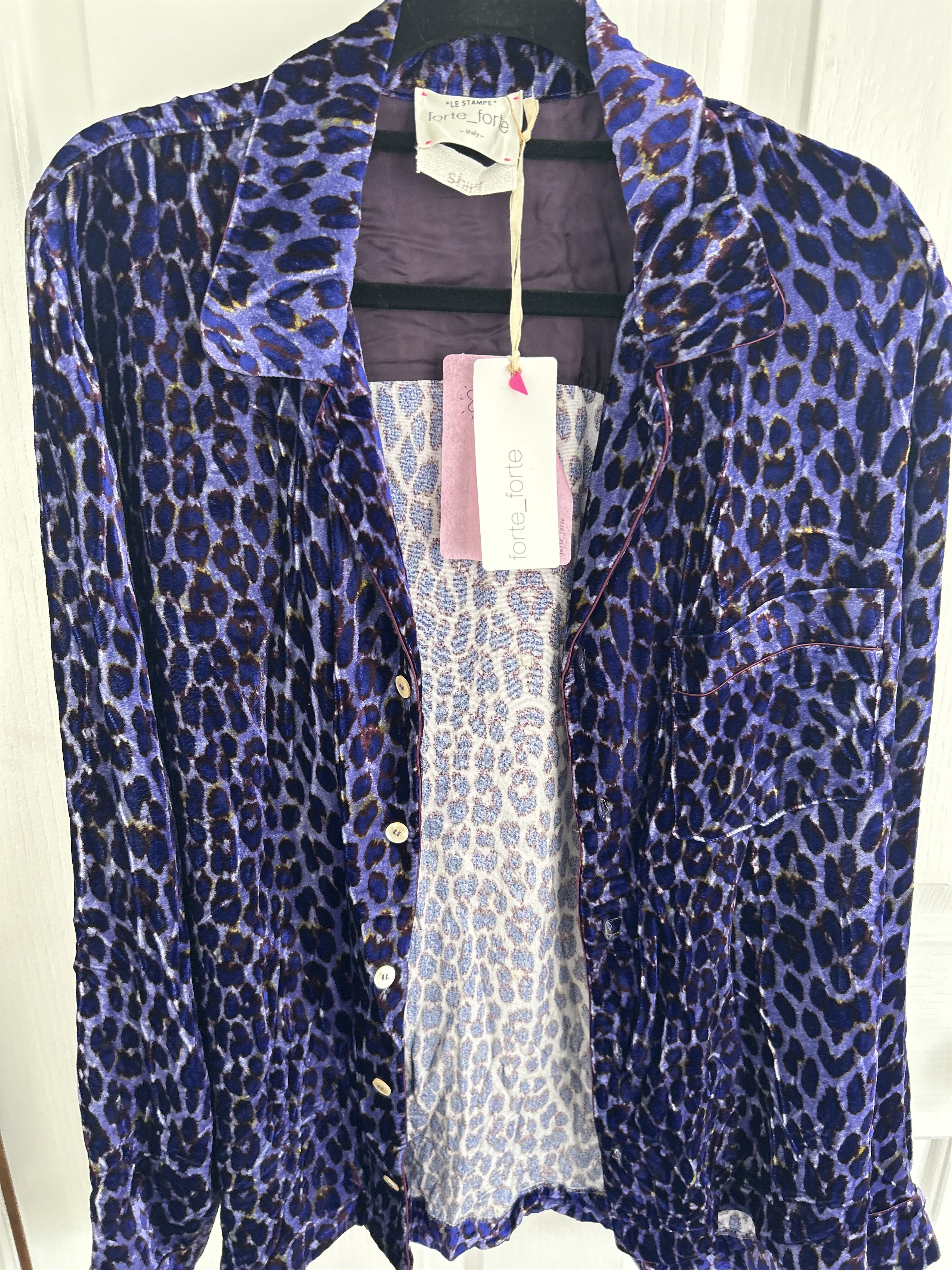 forte_forte Forte Forte purple animal print long sleeve shirt Size M / US 6-8 / IT 42-44 - 6 Thumbnail